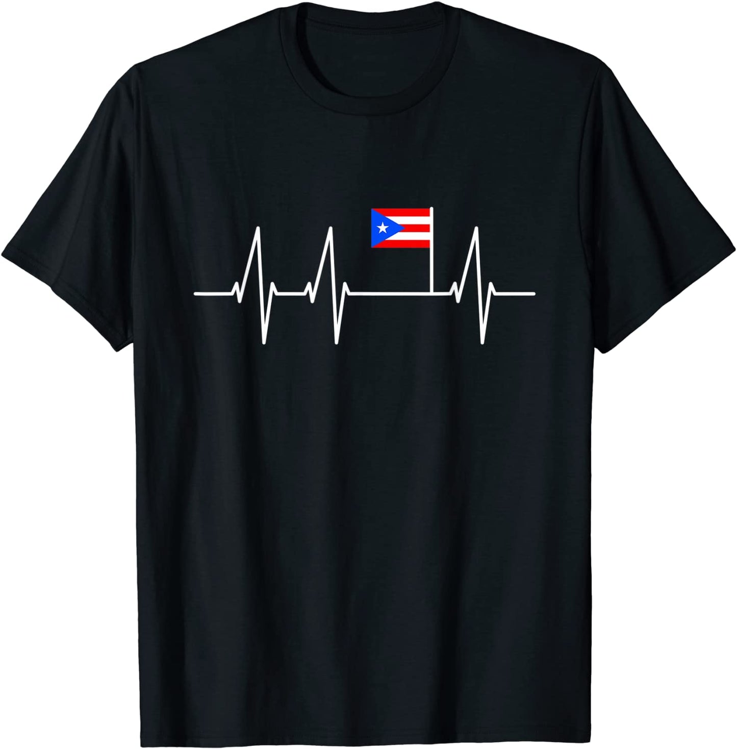 My Heart Beats for Puerto Rico T-Shirt Flag Heartbeat Shirt