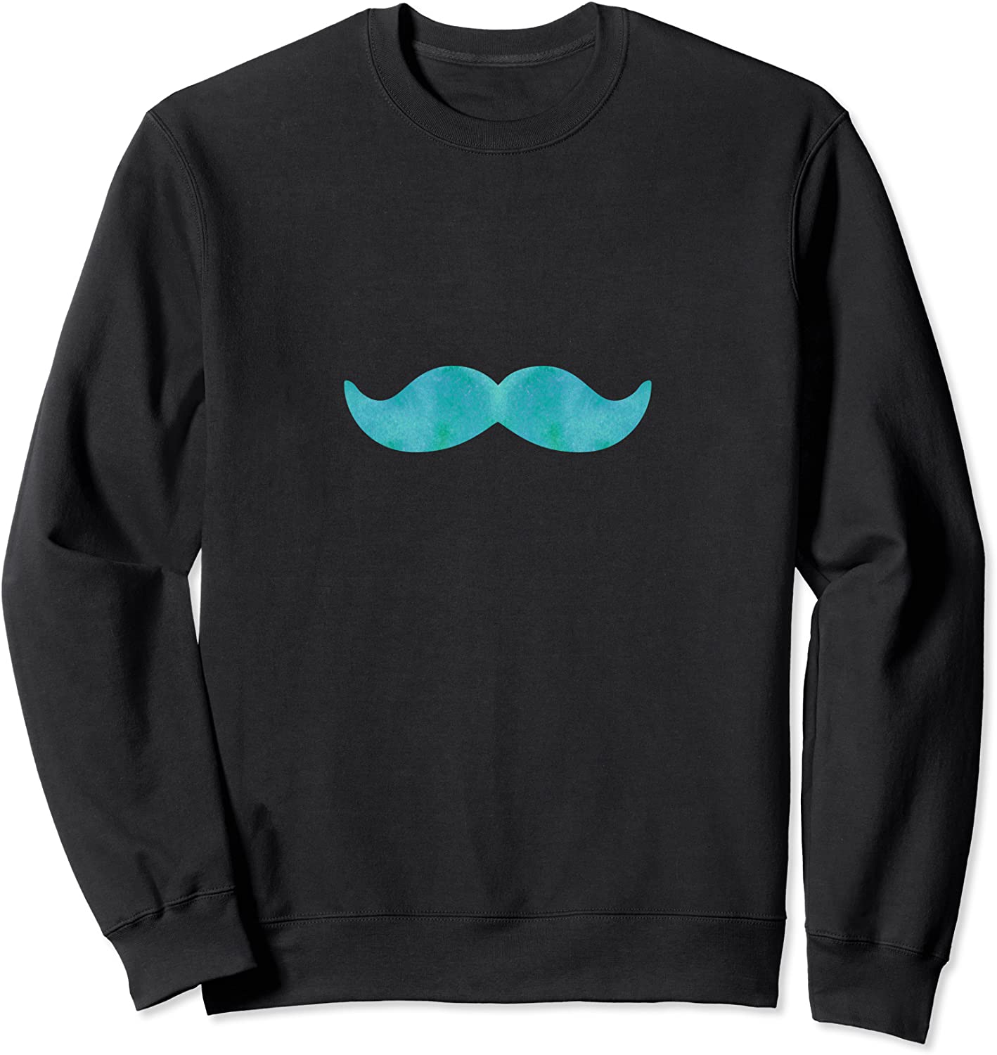Mustache Teal Watercolor Gift for a Girl Sweatshirt