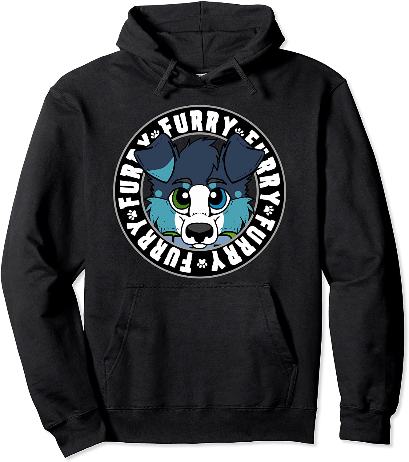 Blue Wolf Furry Fursona Hoodie Gift Women Men Pullover Hoodie