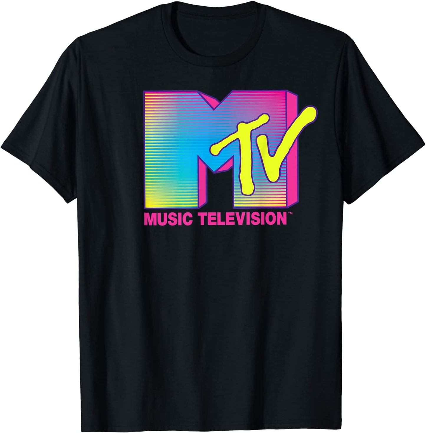 MTV Logo Fluorescent Colors Graphic T-Shirt