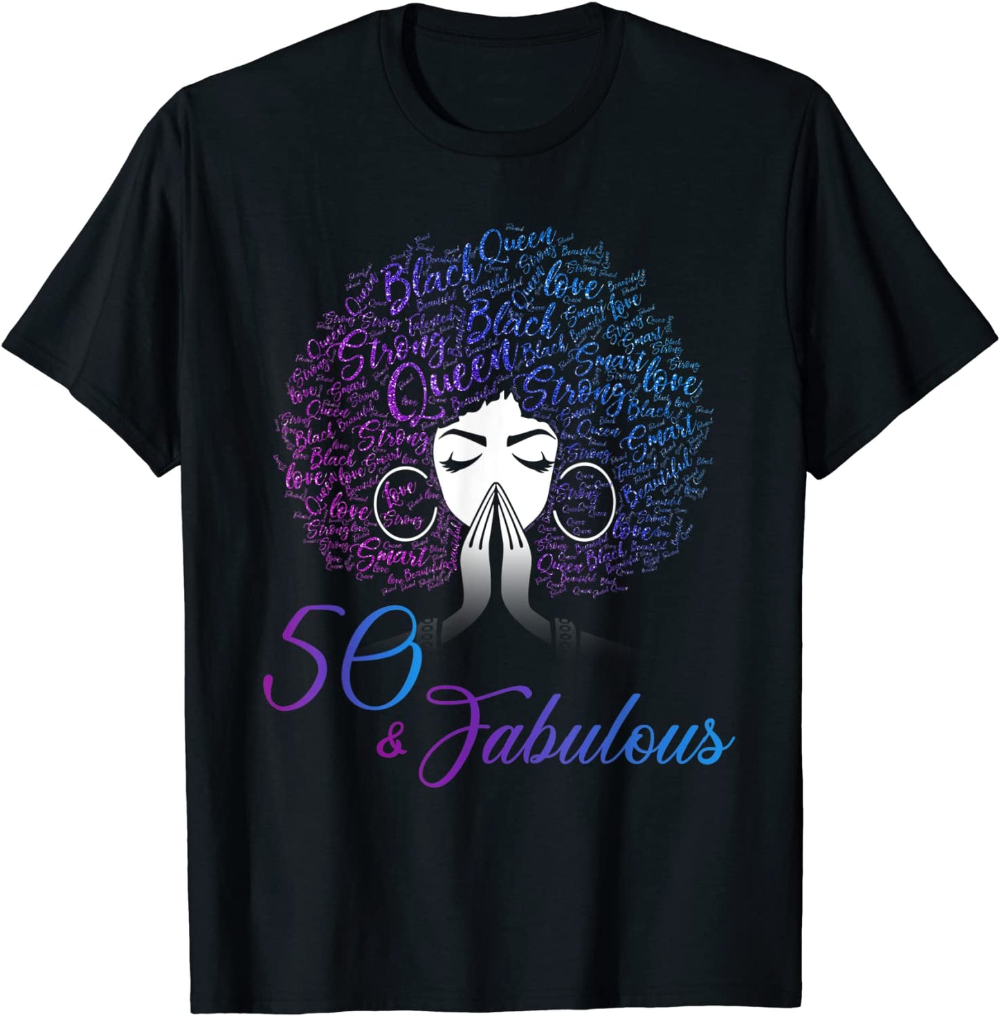 50 Fabulous Afro Hair Black Women 50th Birthday Gifts T-Shirt