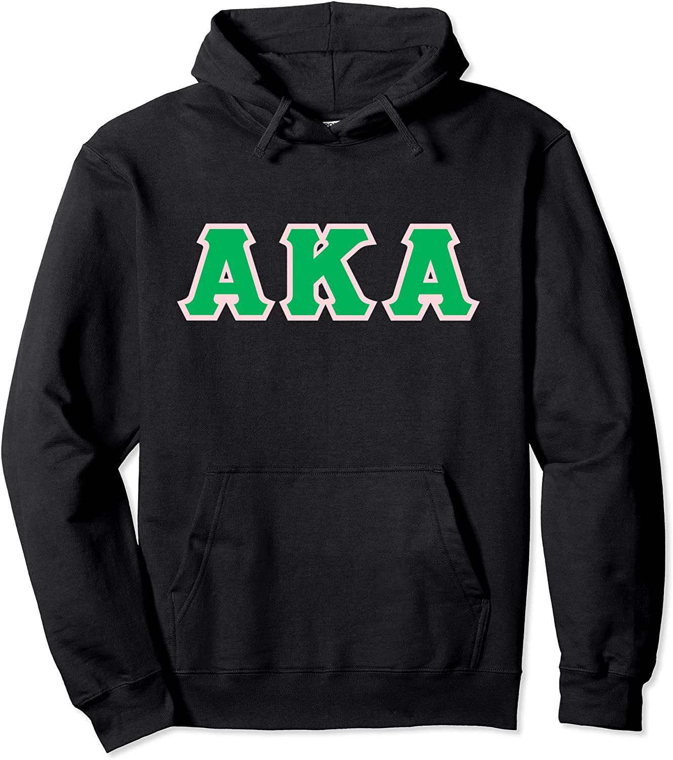 AKA Printed Letters Green Letters with a Pink border Pullover Hoodie