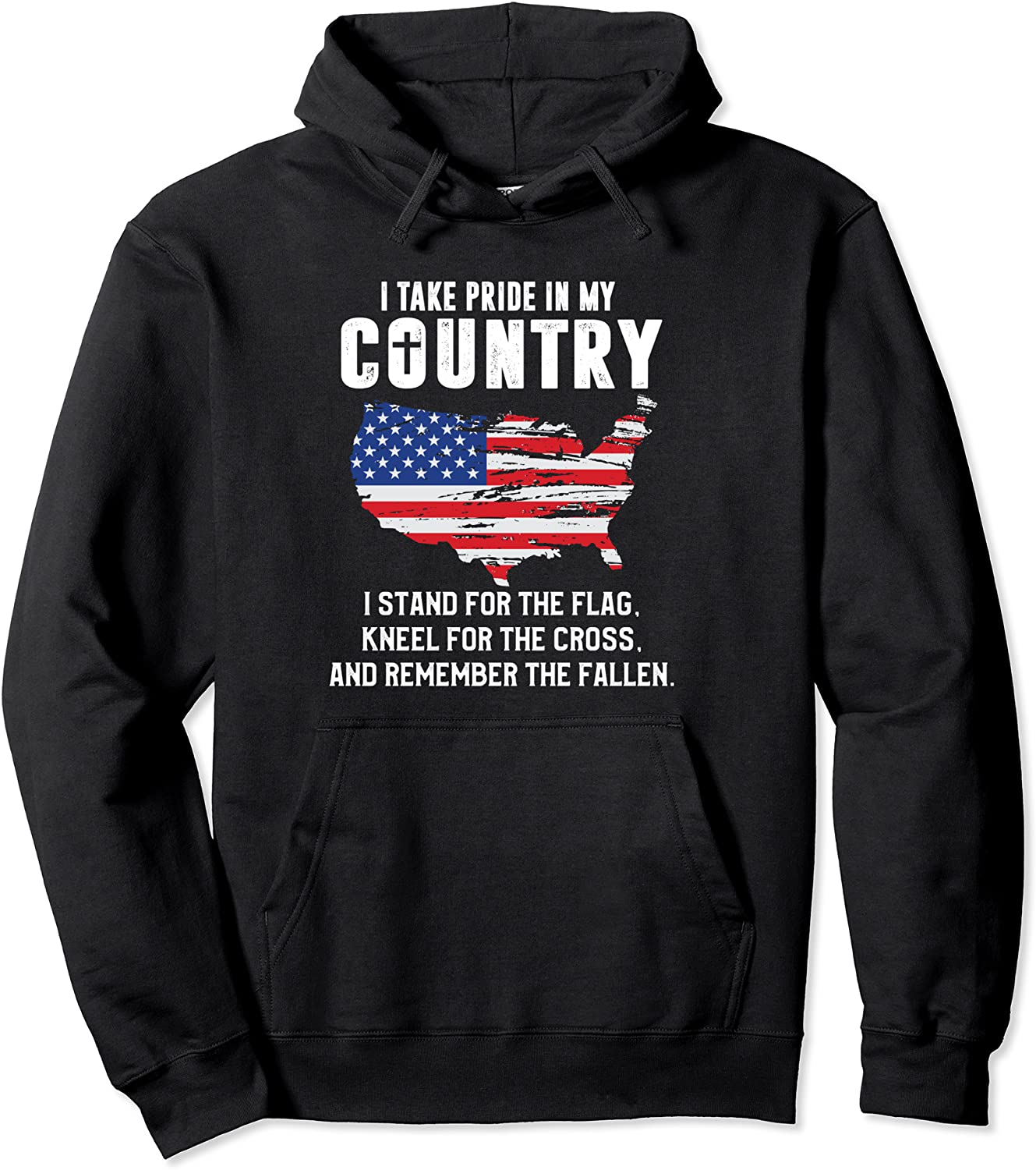 I Stand For The Flag And Kneel For The Cross Pullover Hoodie