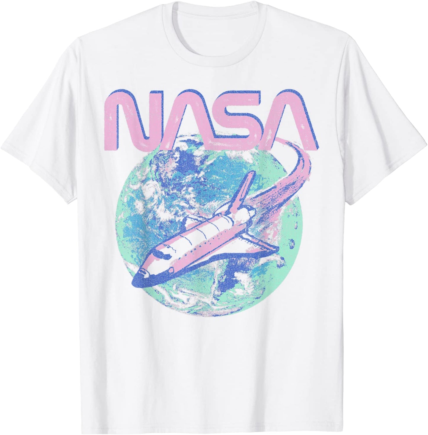 NASA Pastel Rocket Earth Logo T-Shirt