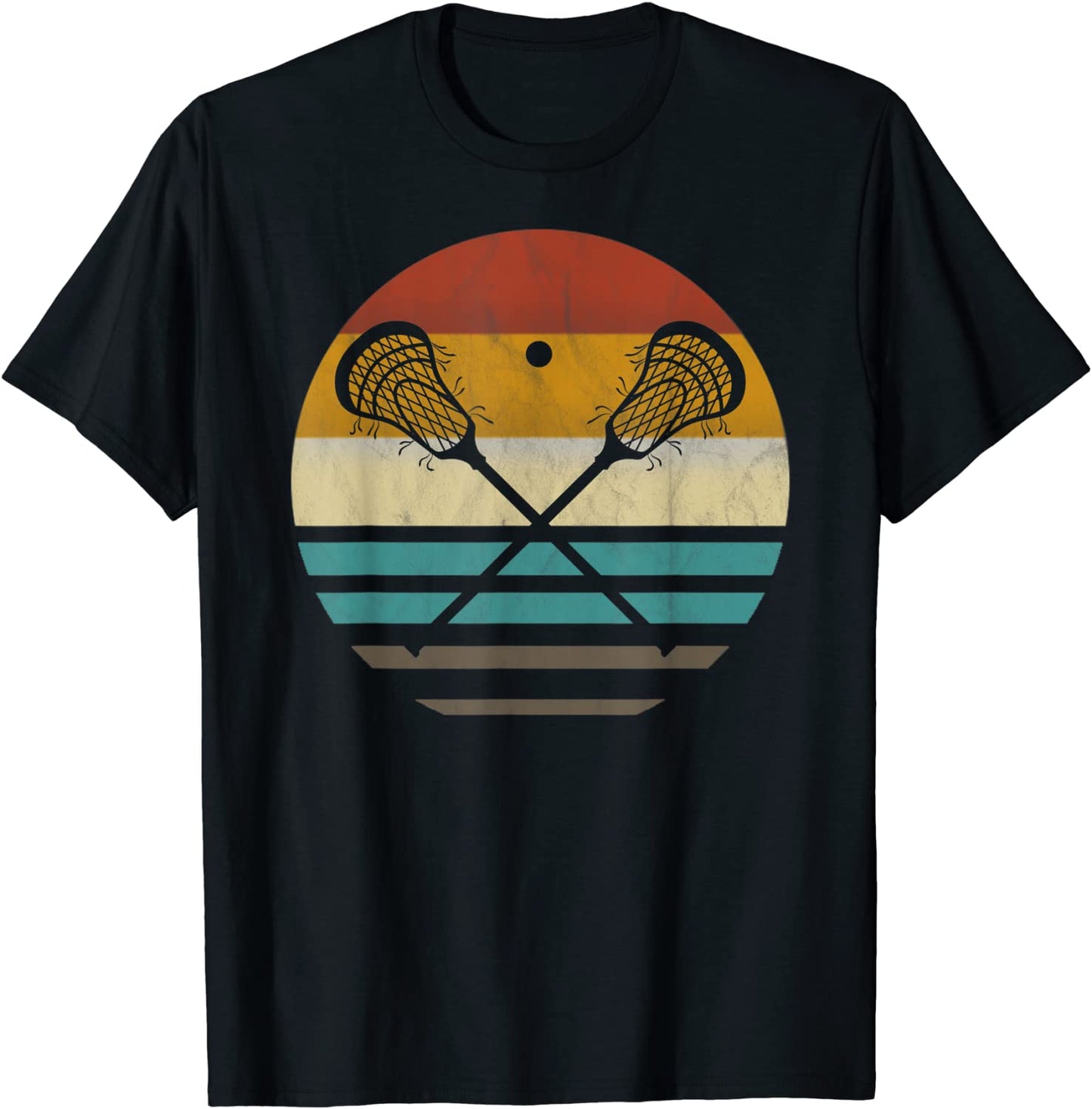 Lacrosse Vintage Retro Lacrosse Stick Sun Gift T-Shirt