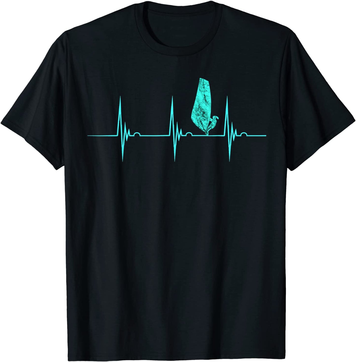 Windsurfing Heartbeat Windsurfer EKG Pulse Water Sport T-Shirt