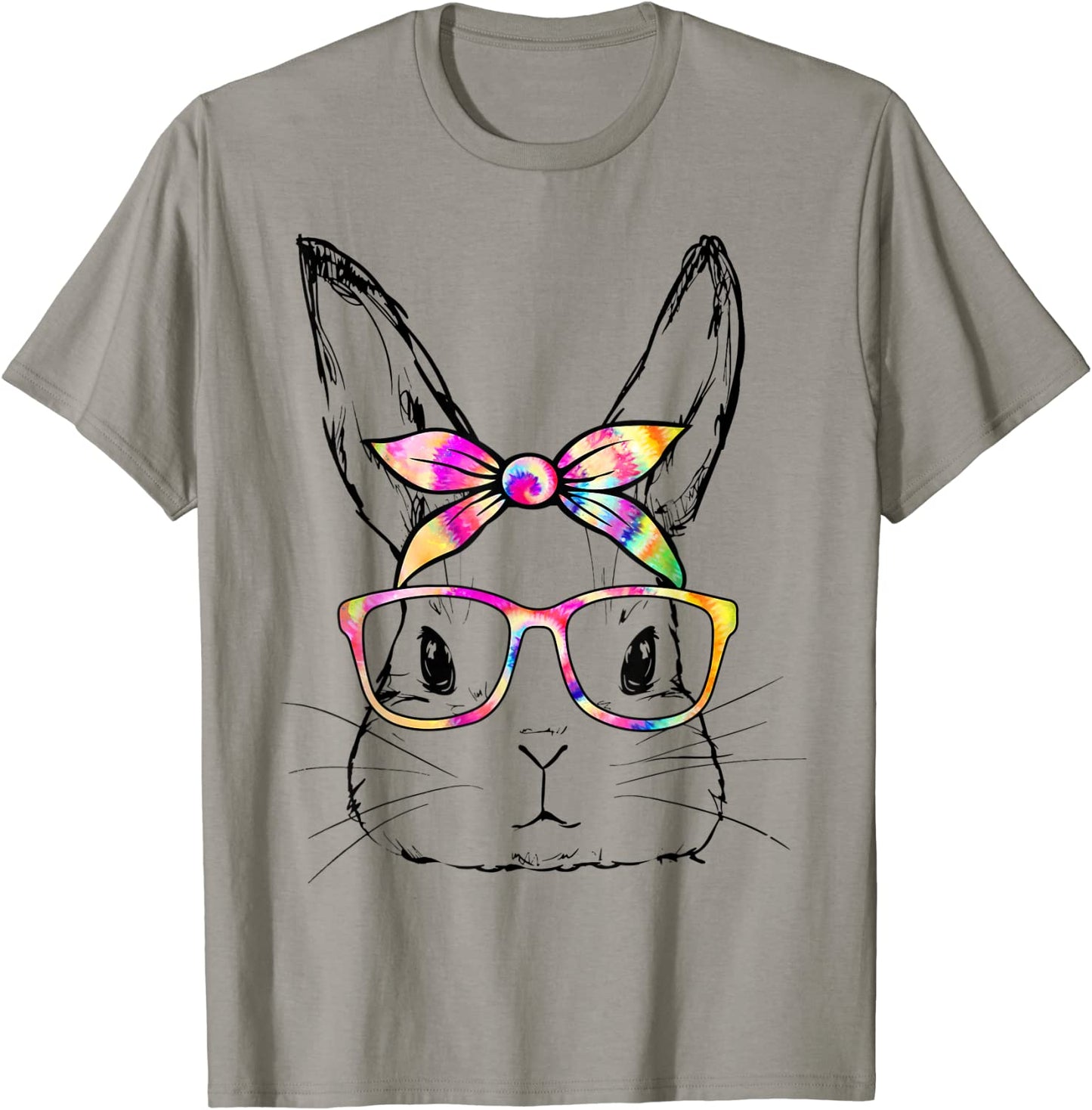 Dy Cute Bunny Face Tie Dye Glasses Easter Day T-Shirt