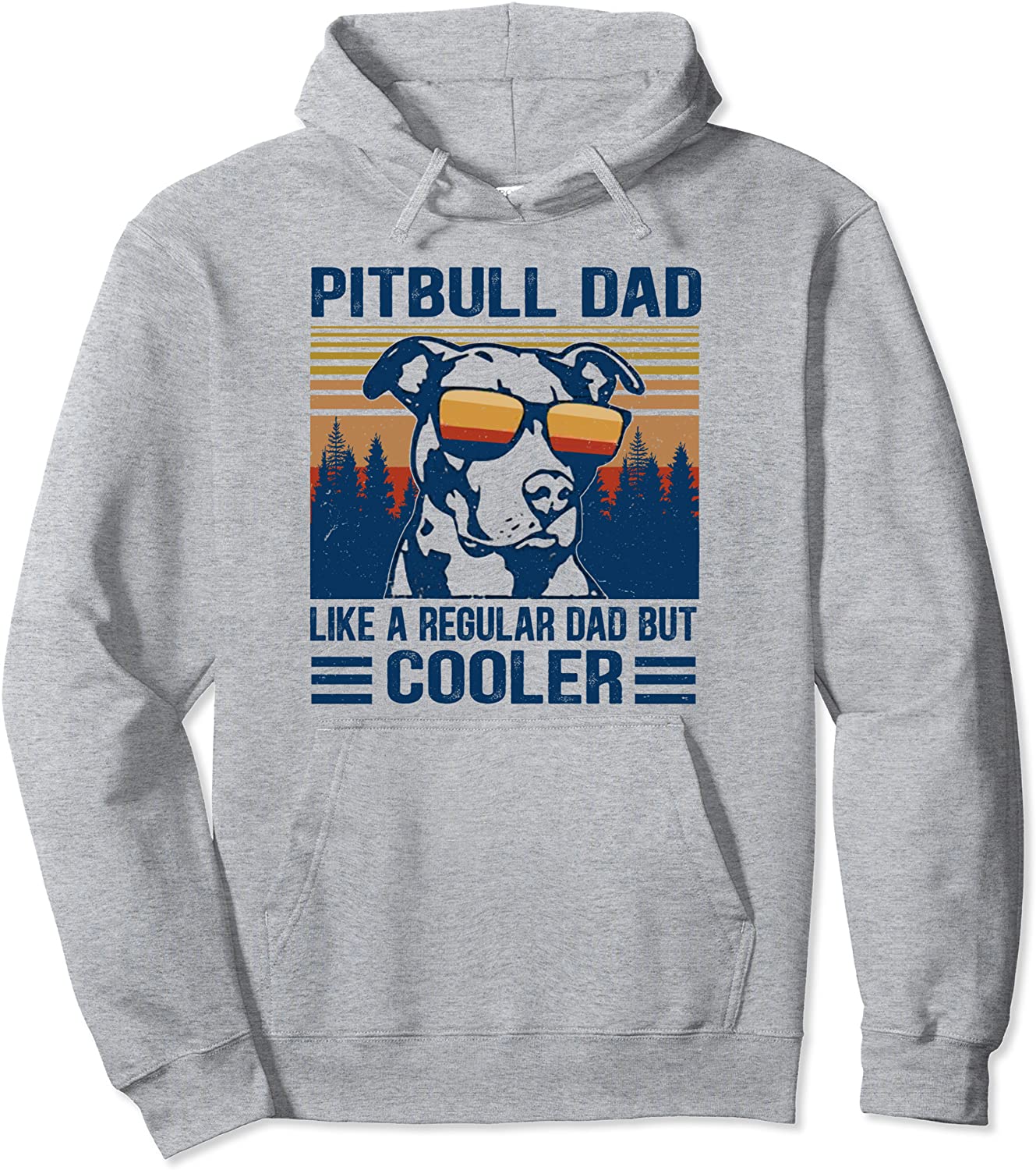 Vintage Pitbull Dad Like A Regular Dad But Cooler Funny Gift Pullover Hoodie