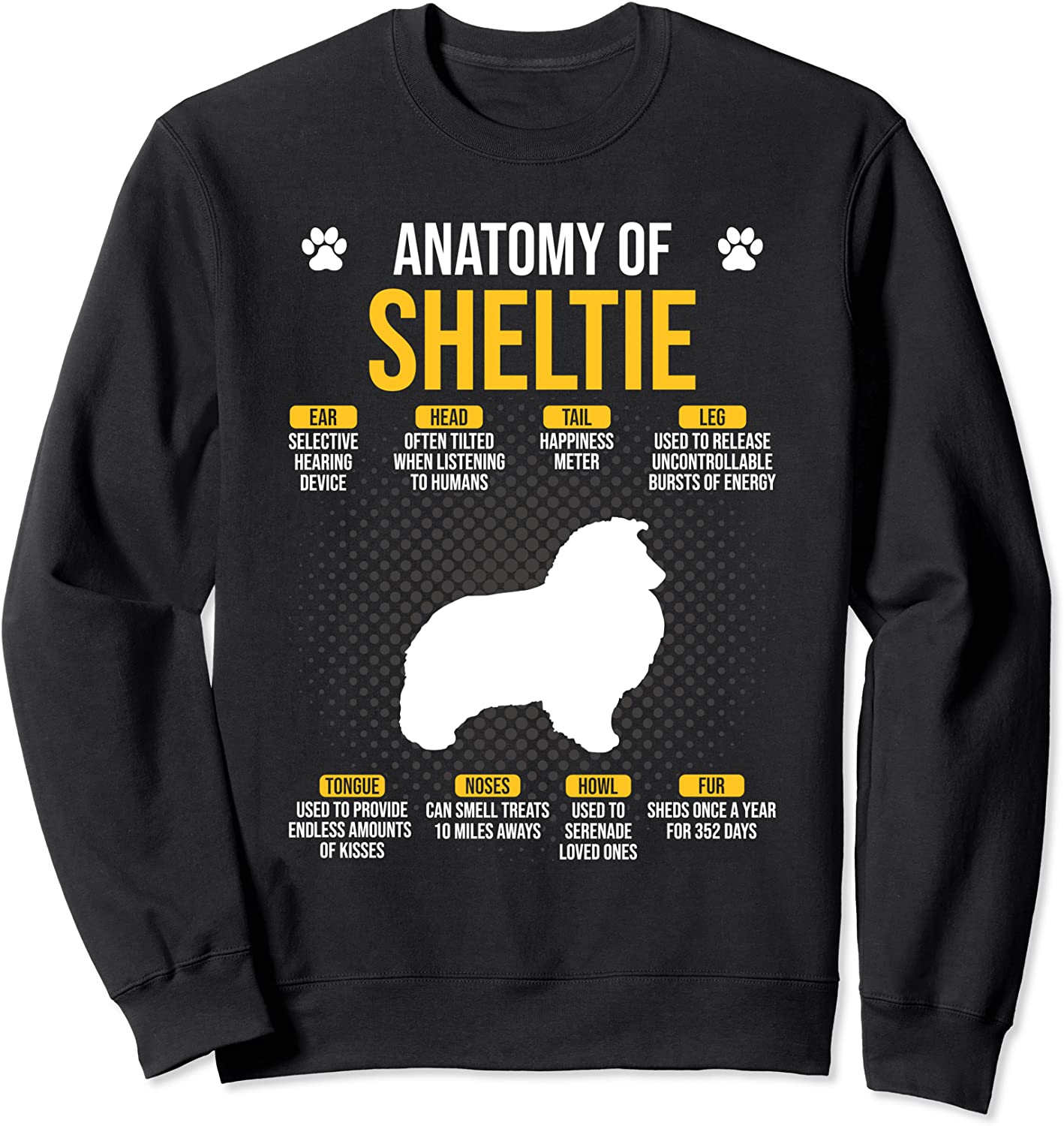 Anatomy Of Sheltie Dog Lover Sweatshirt