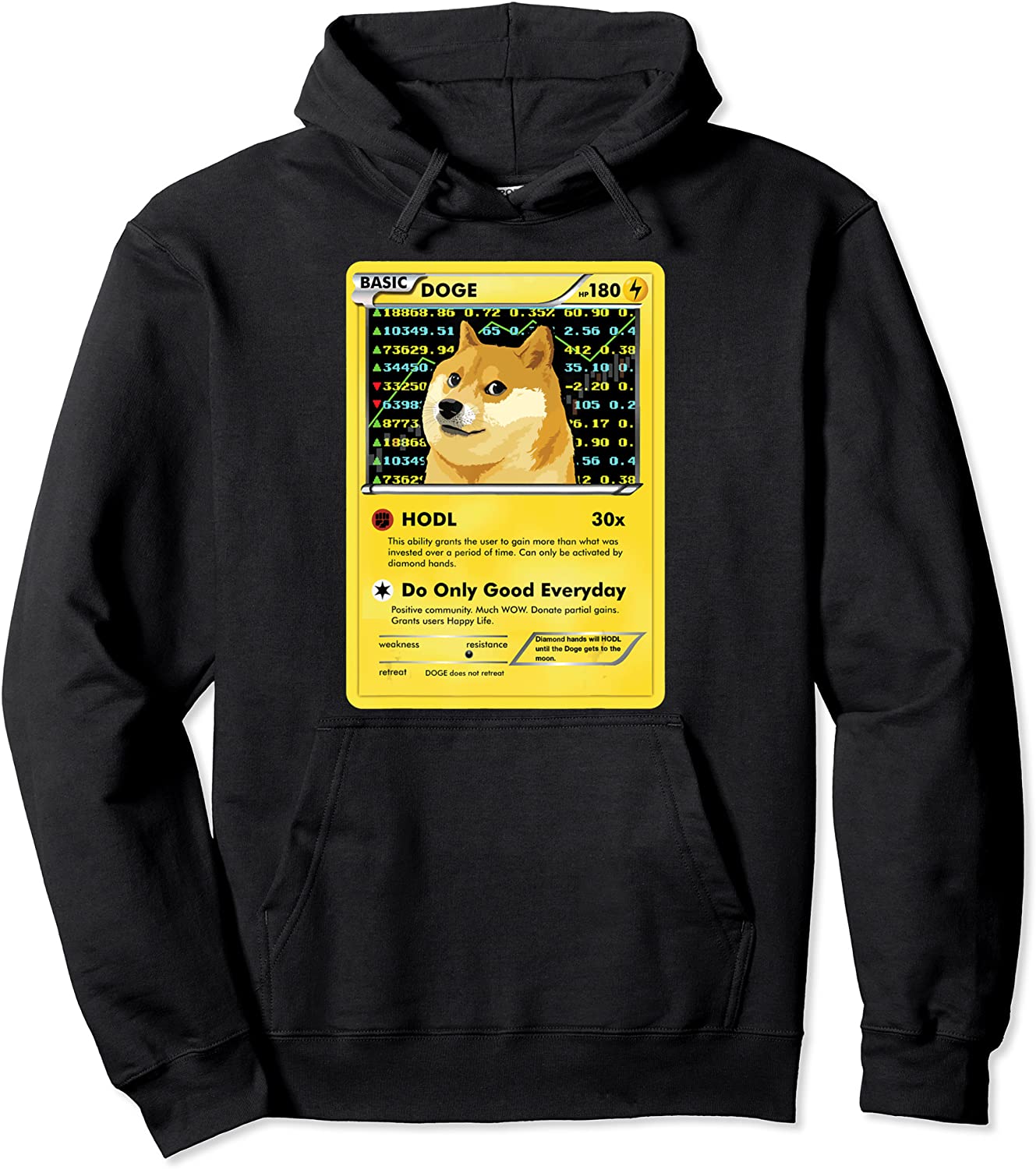 Dogecoin Funny Card Doge Meme Hodl Shibu Inu Dogecoin Holder Pullover Hoodie