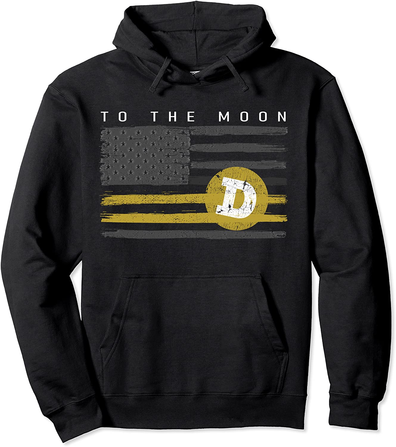 Dogecoin USA Flag Vintage Digital Currency Lover HODL Pullover Hoodie