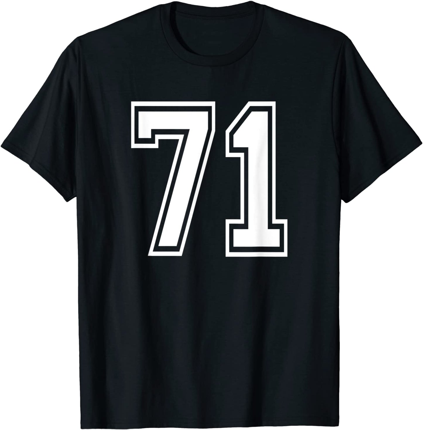 Number 71 Birthday 71st Sports Player Team Numbered Jersey T-Shirt