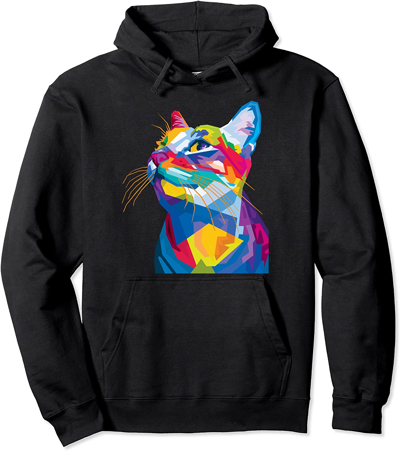 Colorful Cute cat Geometric Kitten pop art style Gift Idea Pullover Hoodie