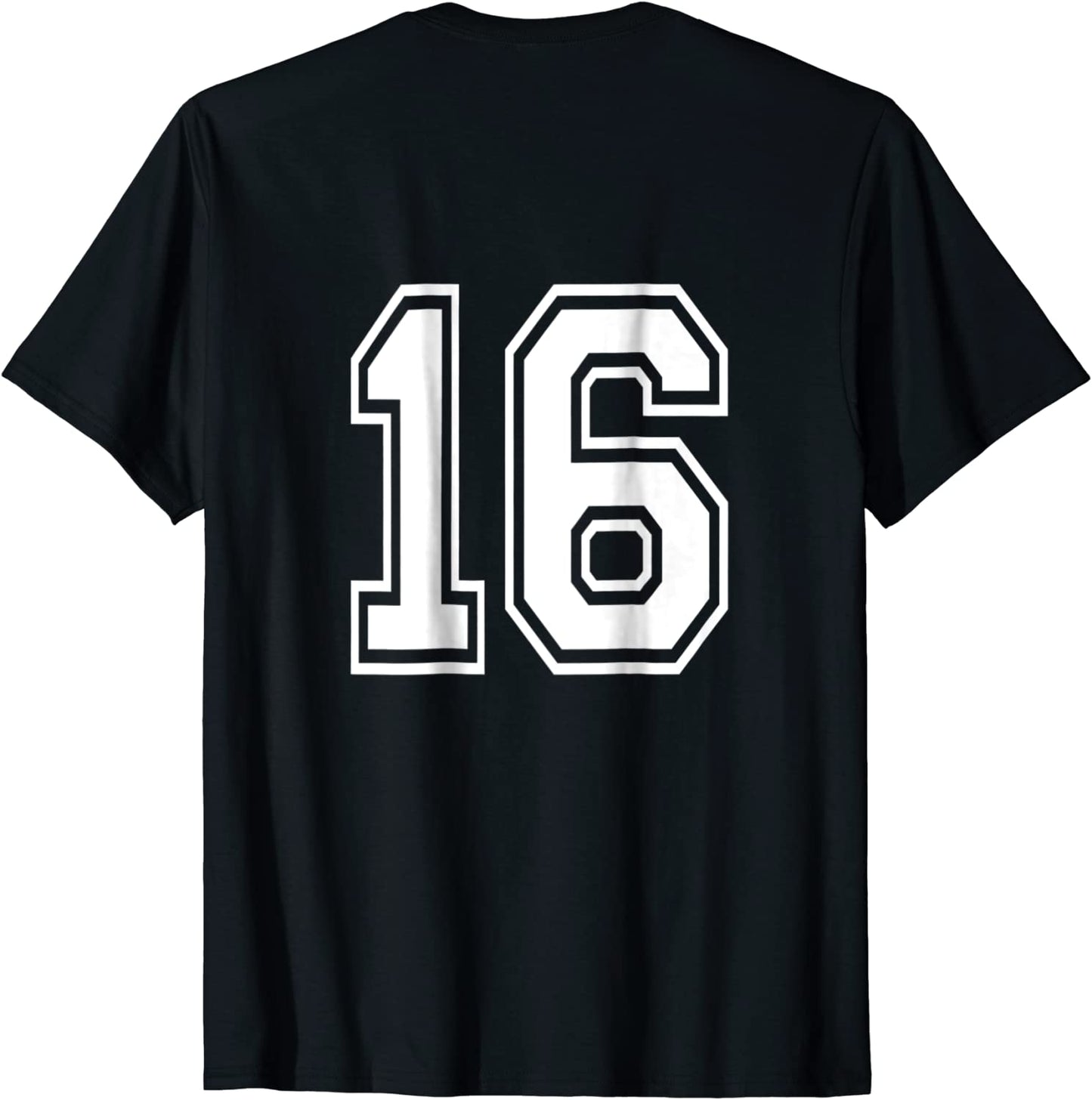 Number 16 Shirt Sports Player Number BACK of Shirt