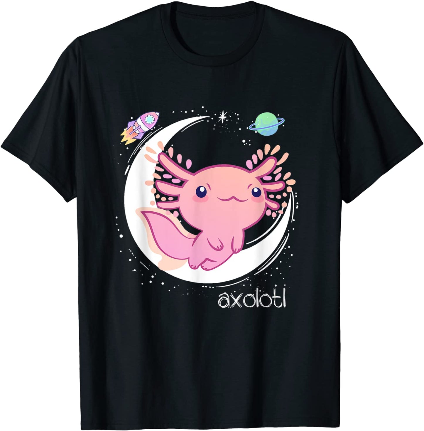 Space Axolotl Kawaii Shirt Pastel Goth Japan Anime Comic T-Shirt