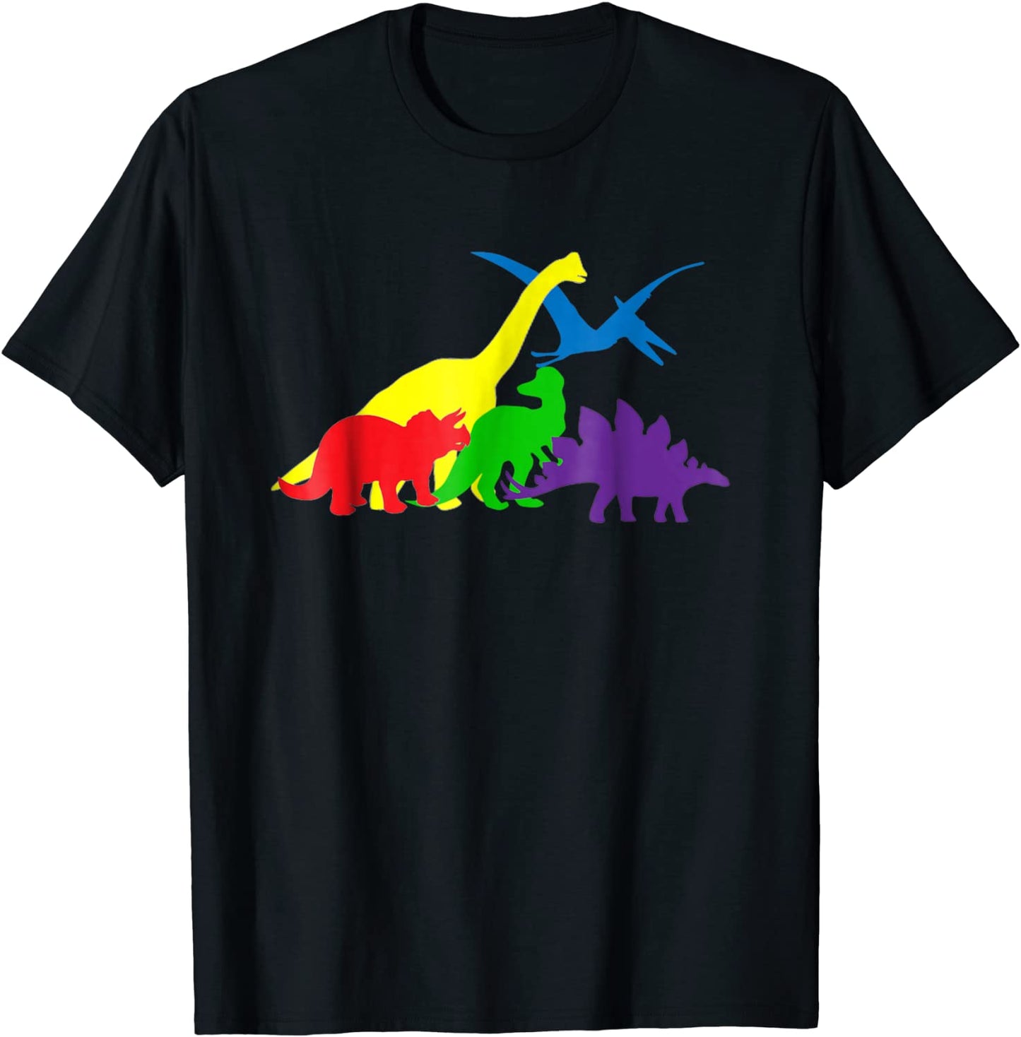 Dinosaur T-Shirt in The Colors Of The Rainbow LGBT Pride