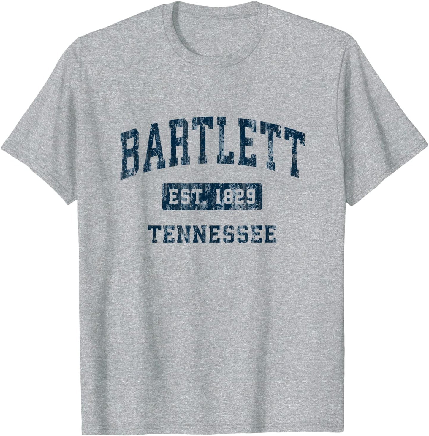 Bartlett Tennessee TN Vintage Sports Design Navy Print T-Shirt