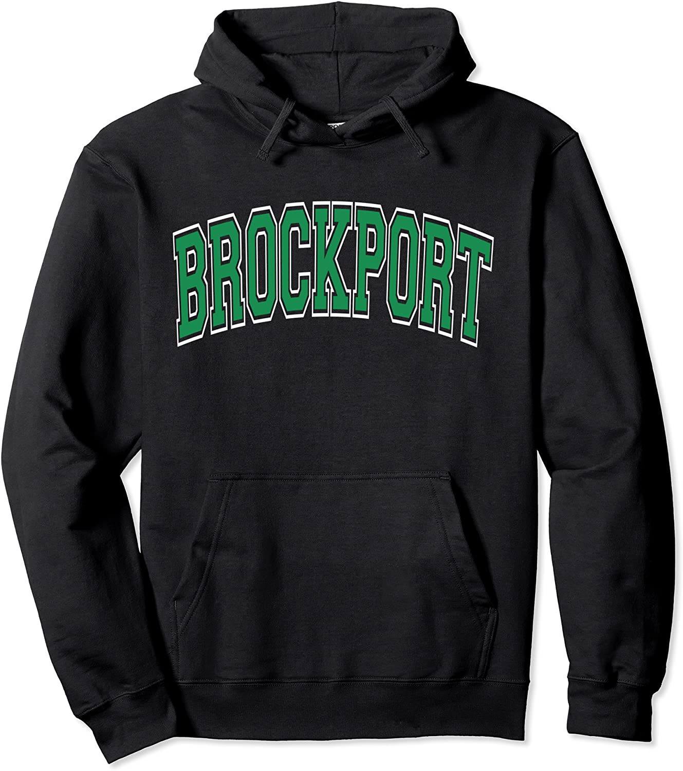 Brockport NY New York Varsity Style Green Text Pullover Hoodie