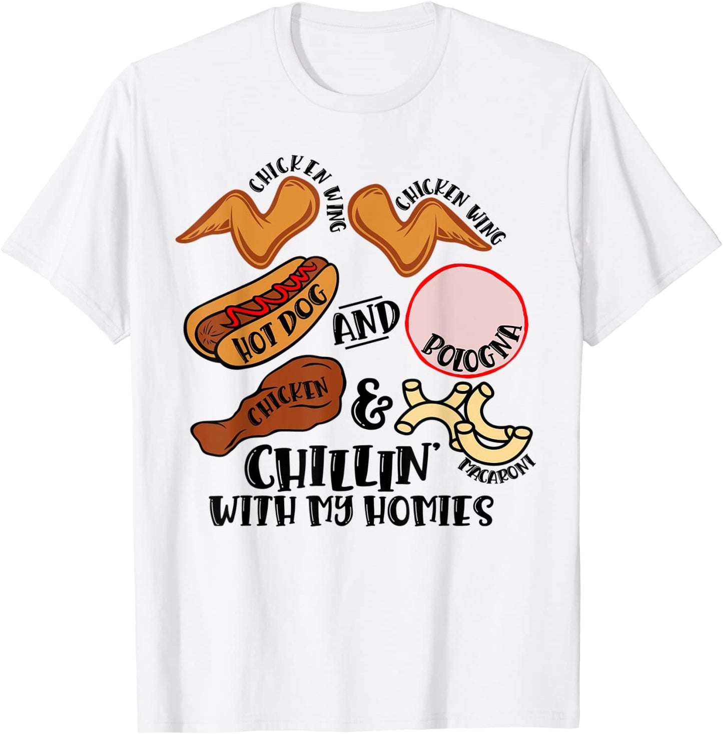 Chicken Wing Chicken Wing Hot Dog Bologna Viral Song Lyric T-Shirt