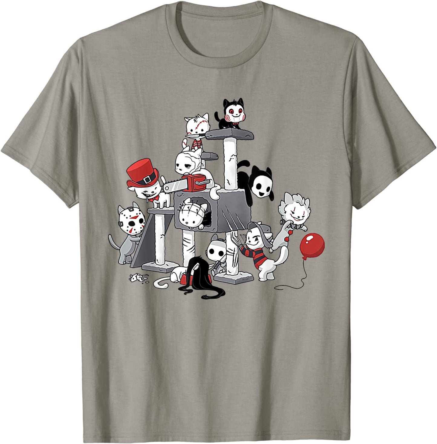Horror Movies Cat Funny Halloween T-Shirt