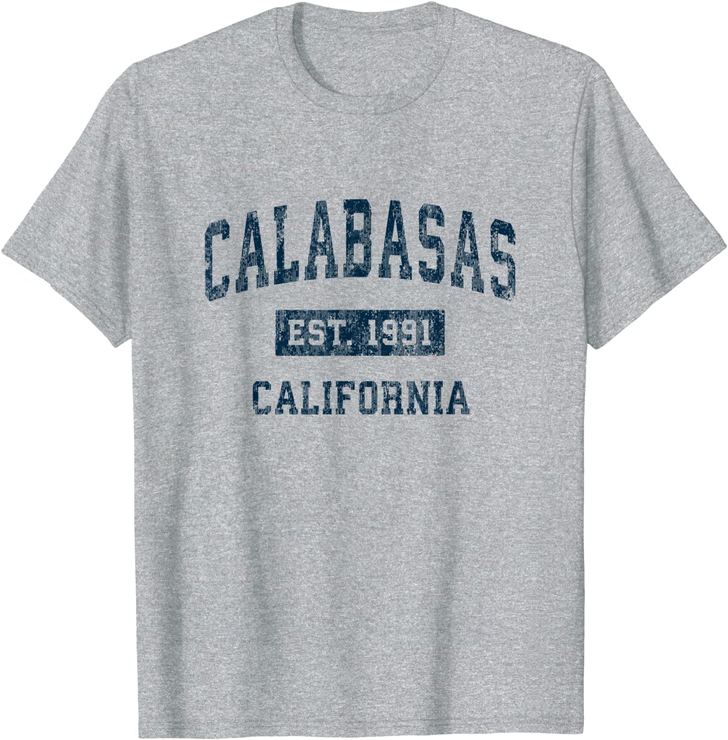 Calabasas California CA Vintage Sports Design Navy Print T-Shirt