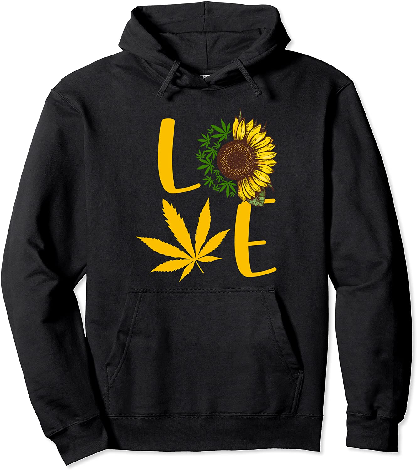 Love Weed Sunflower Love Cannabis Pullover Hoodie