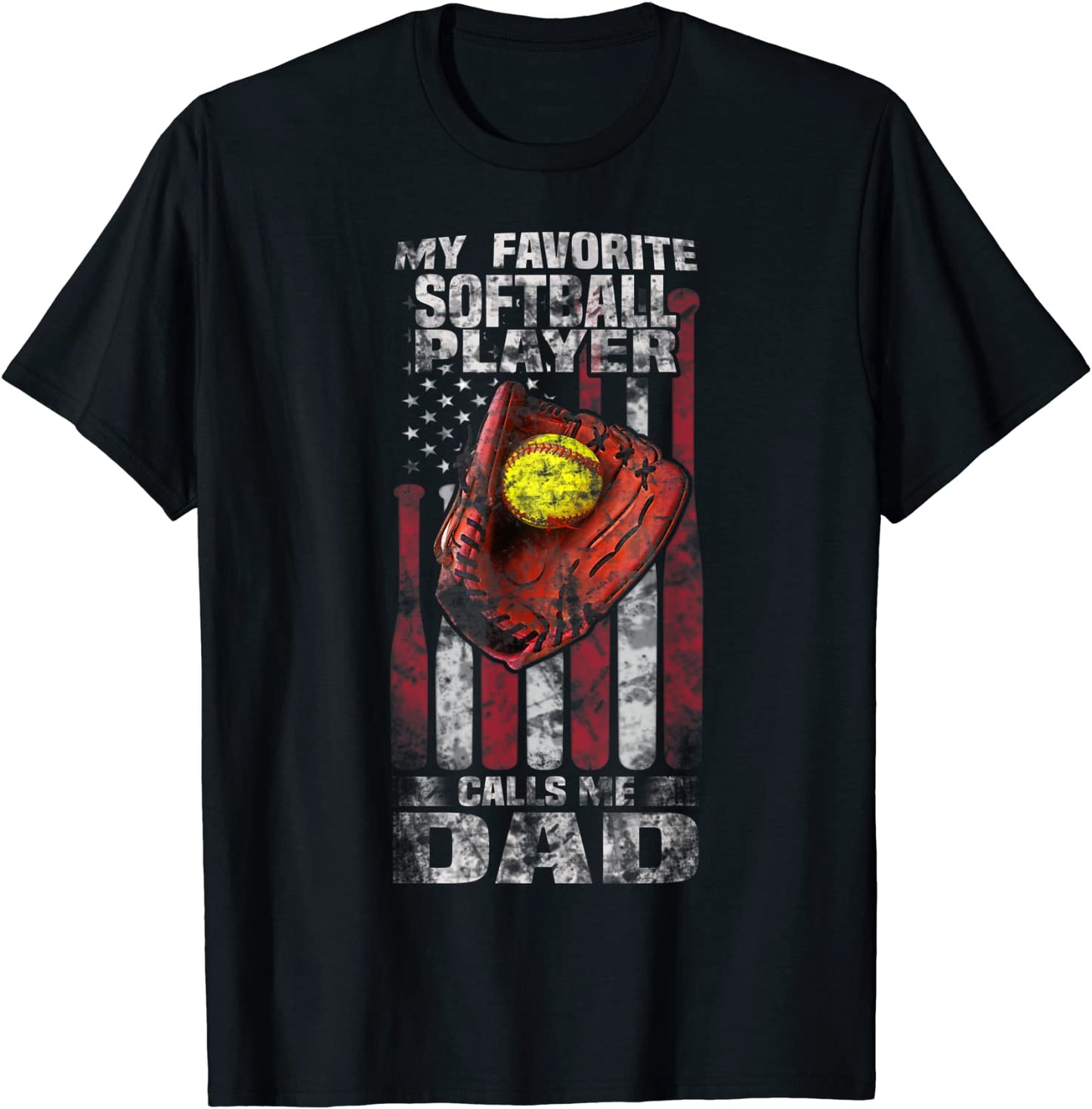 Softball Dad Gifts My Favorite Softball Player Calls Me Dad T-Shirt