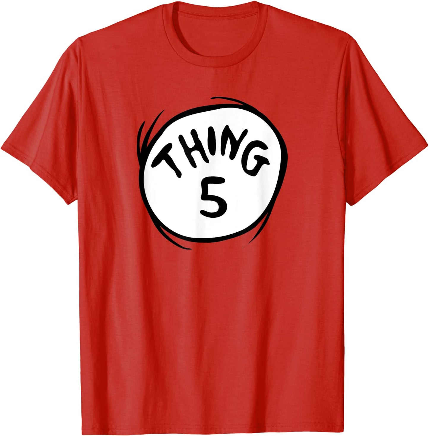 Dr Seuss Thing 5 Emblem RED T-shirt