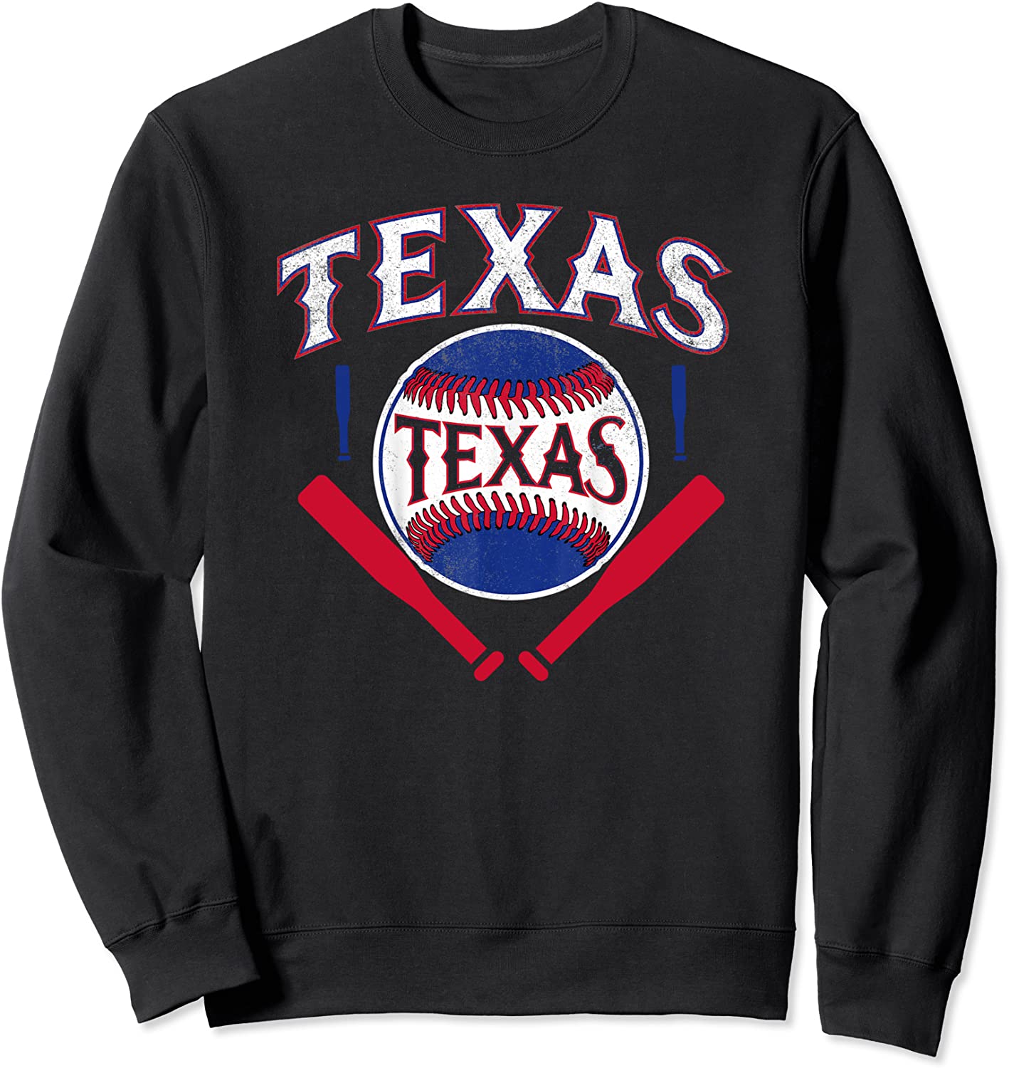Texas Baseball Vintage Distressed Game day Ranger TX State Sweatshirt