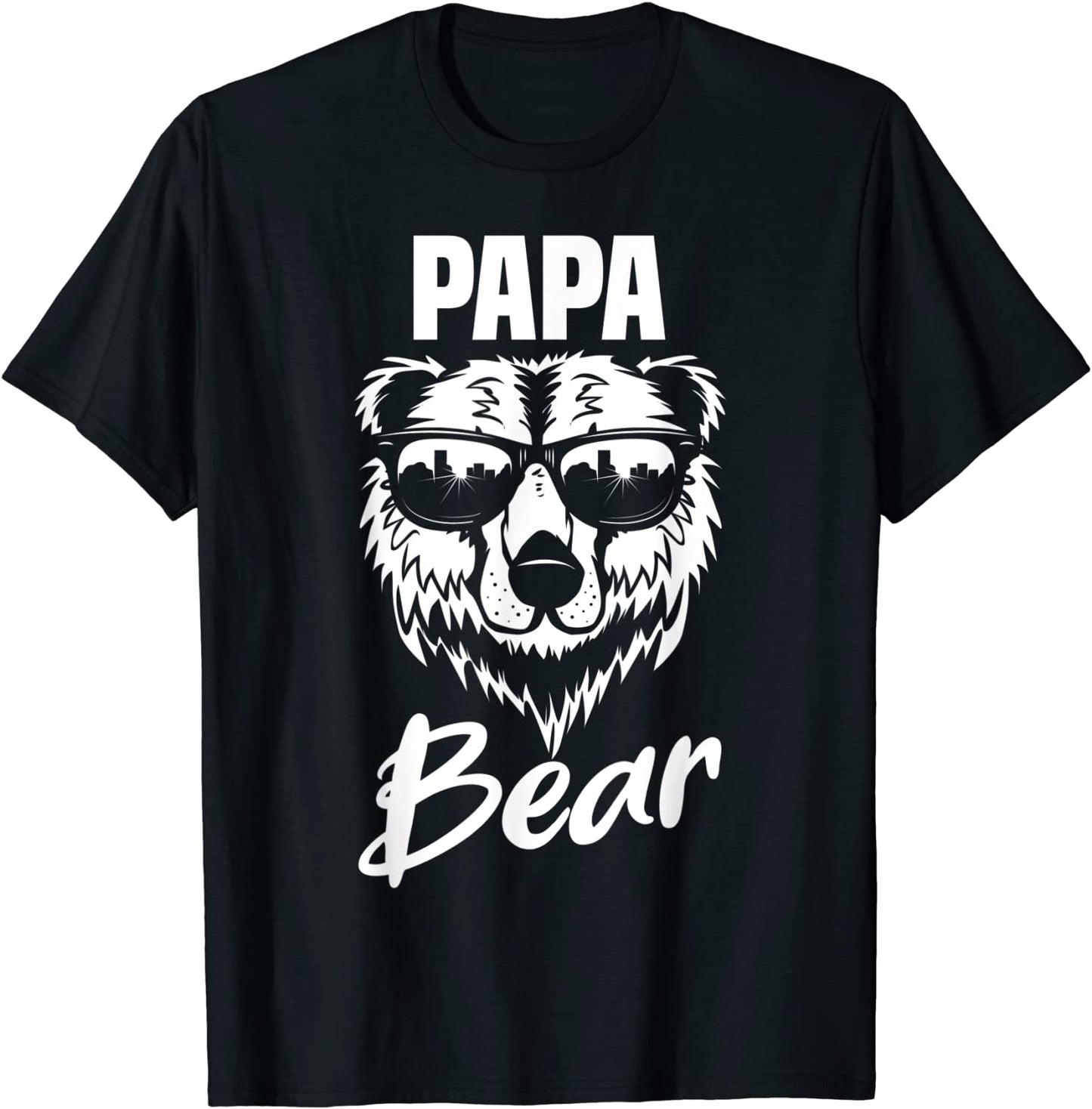 Mens Papa Bear Wearing Cool Sunglasses Fathers Day Gift T-Shirt