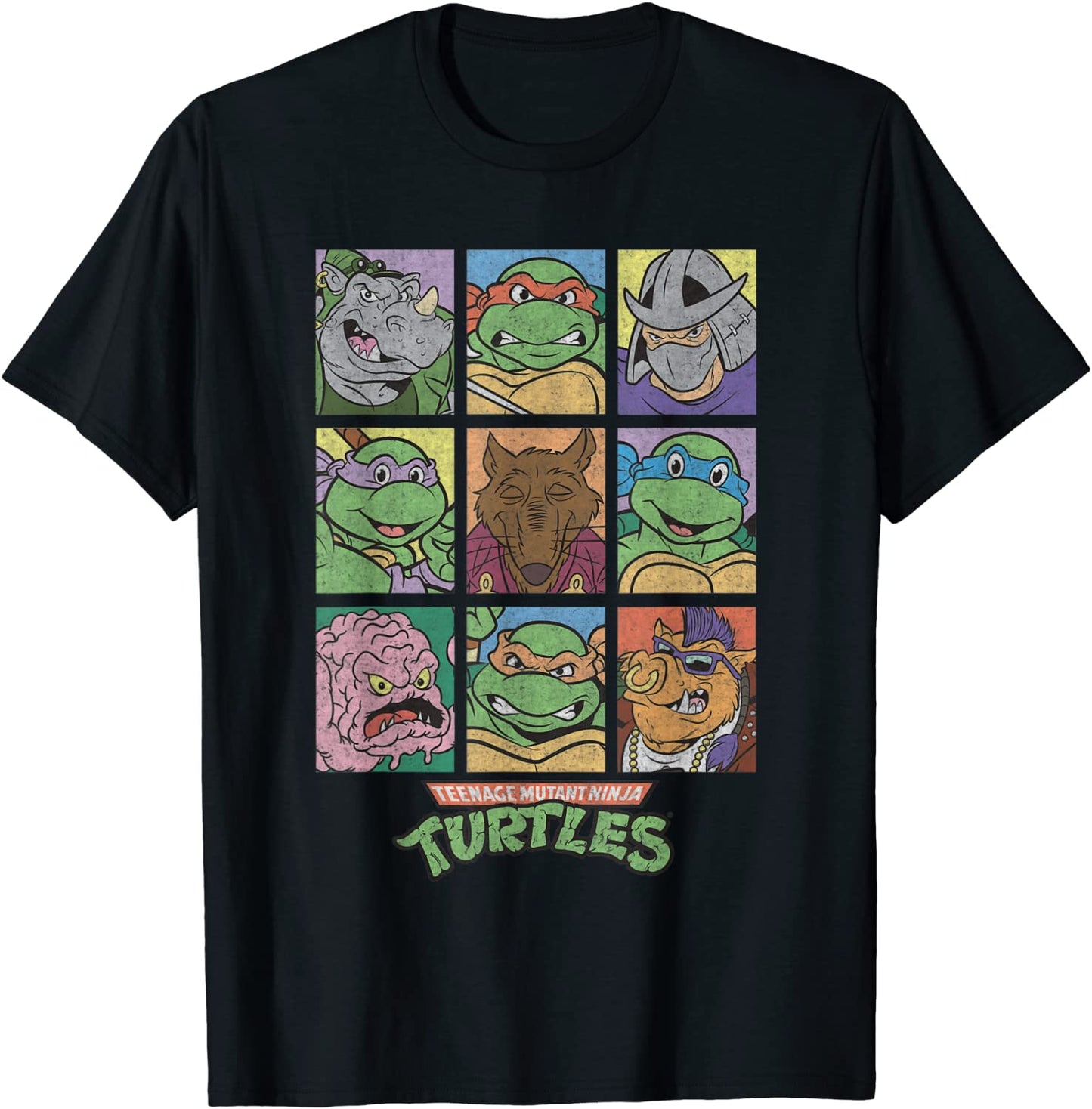 TMNT All Characters Square Design T-Shirt