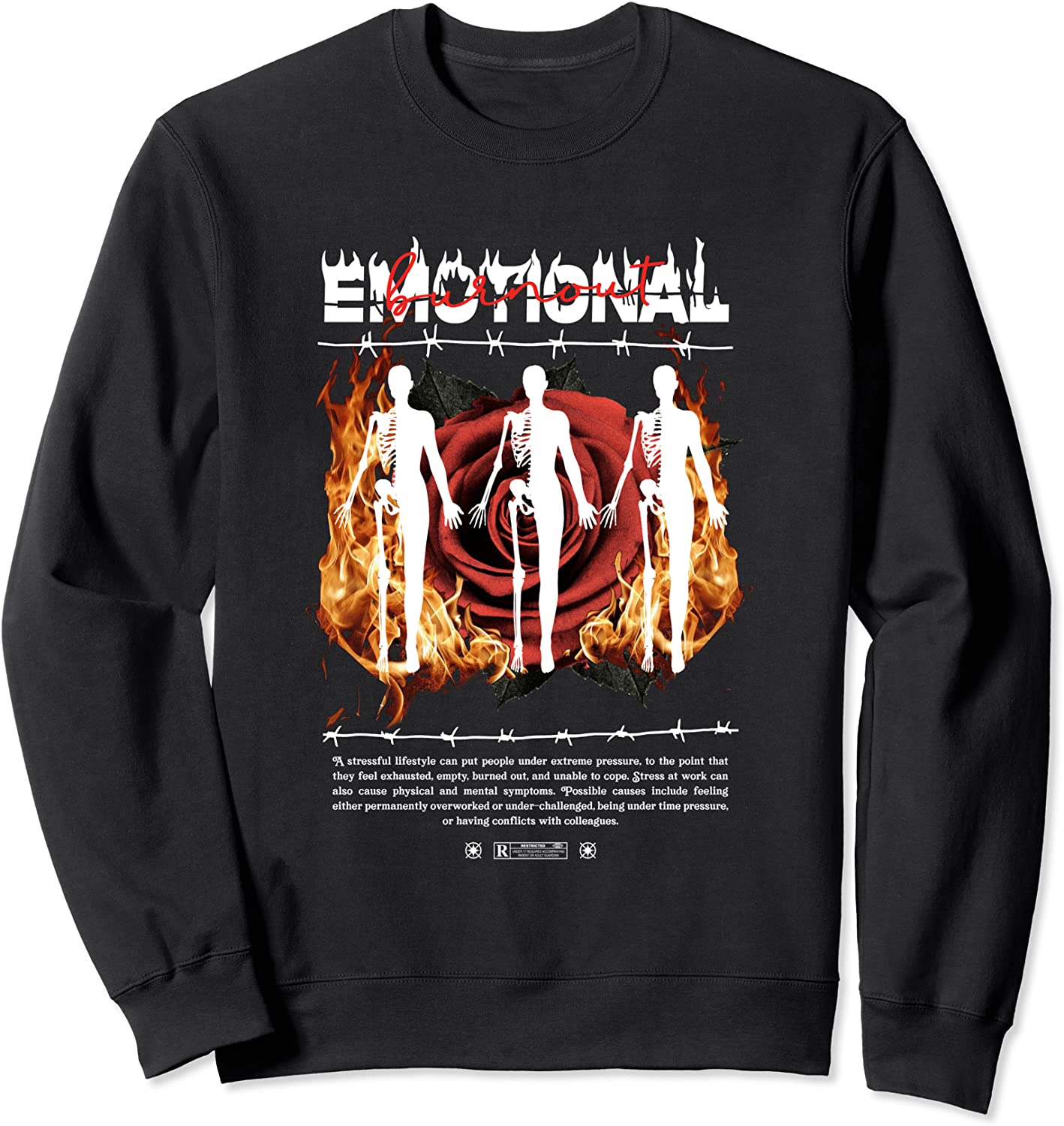 Emotional Burnout - Sad Aesthetic Edgy Streetwear Sweatshirt