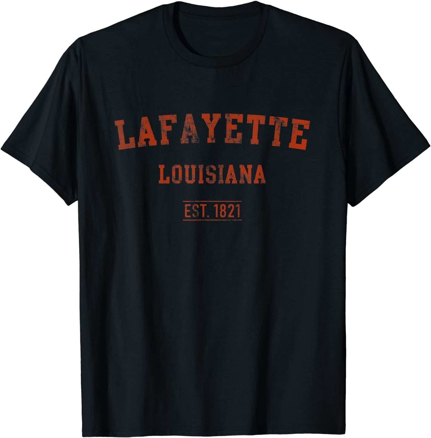 Lafayette Louisiana Distressed Text Sport Style T-Shirt