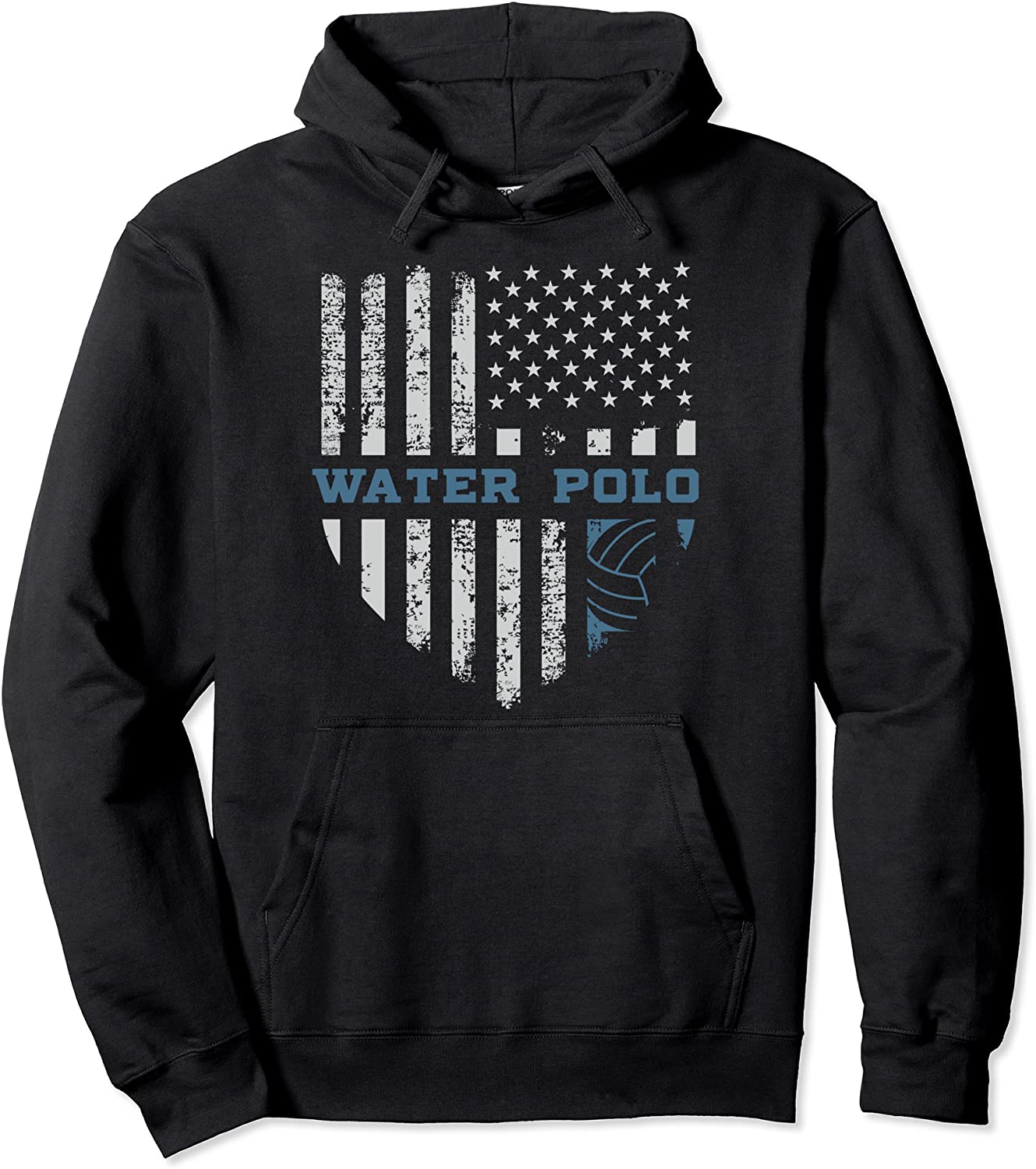 USA Flag Vintage Water Polo Lovers Gift Hoodie American Hood Pullover Hoodie