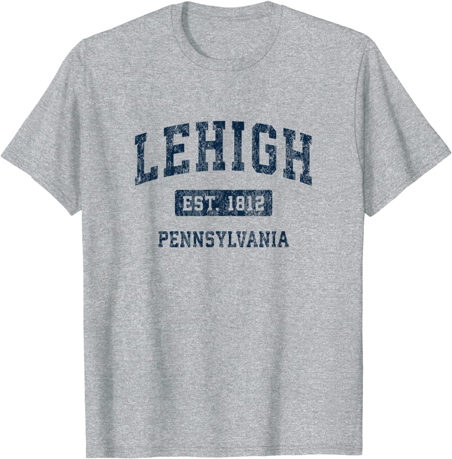 Lehigh Pennsylvania PA Vintage Sports Design Navy T-Shirt