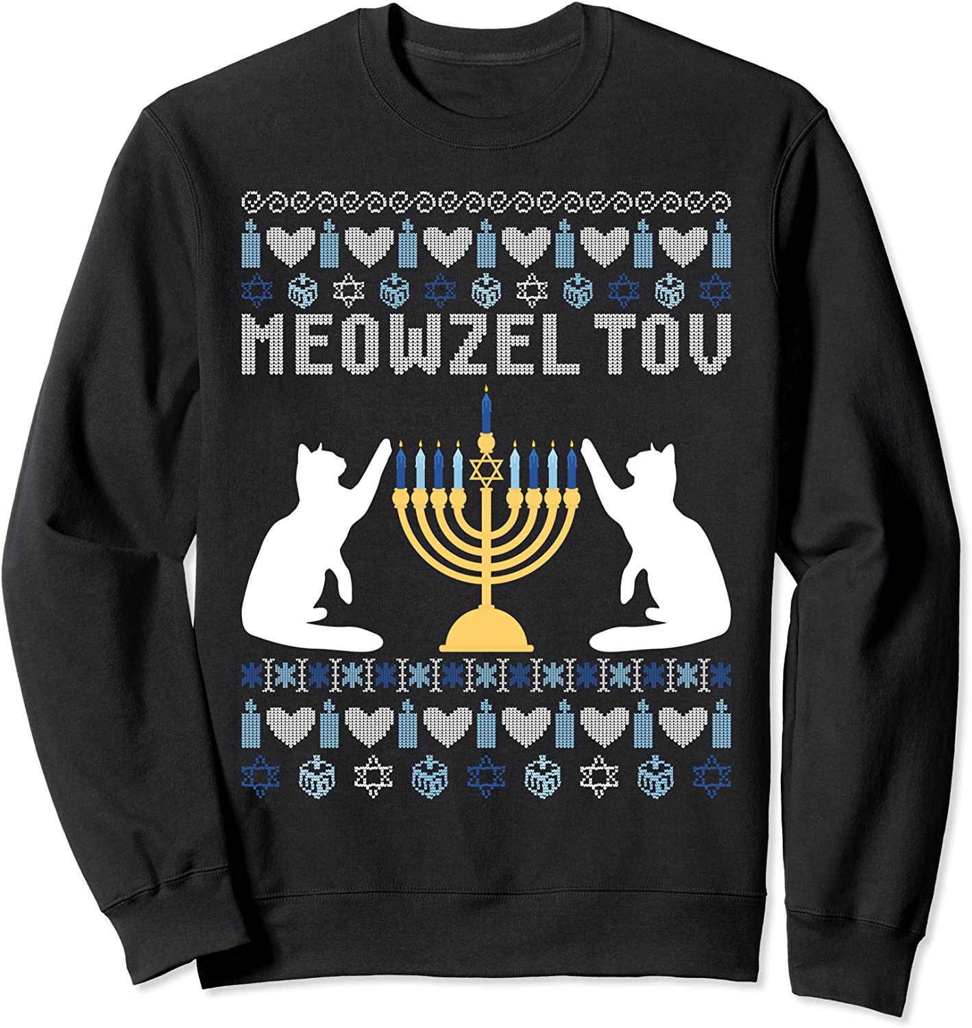 Meowzel Tov Funny Chanukah Sweatshirt