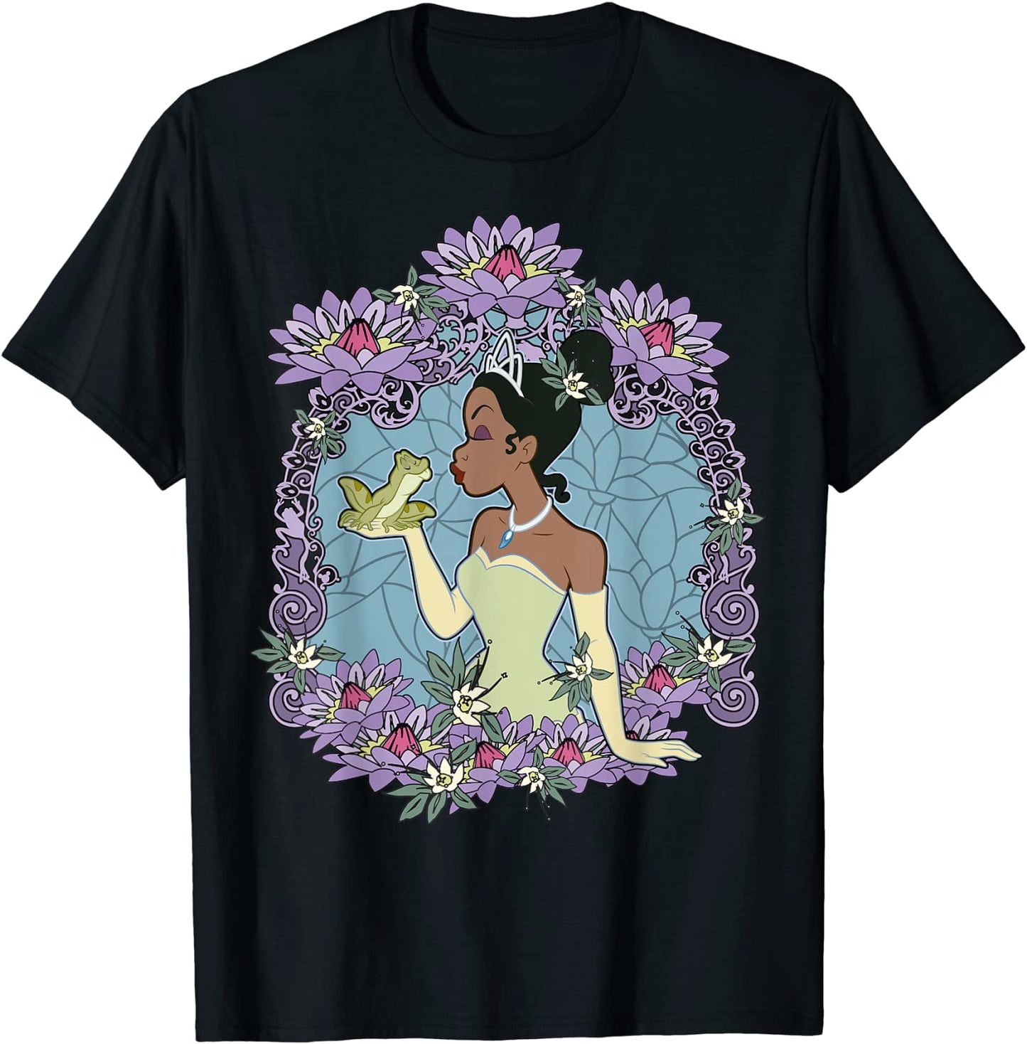 Disney Princess And The Frog Tiana Floral Frame Portrait T-Shirt