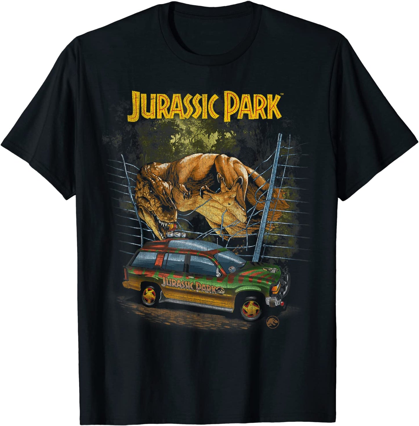 Jurassic Park Vintage T-Rex Break Out Graphic T-Shirt