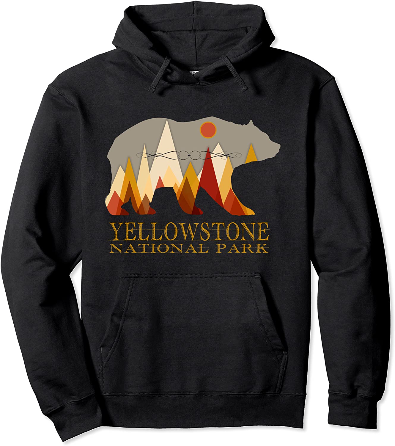 Retro Yellowstone Grizzly Bear Hoodie National Park Gift
