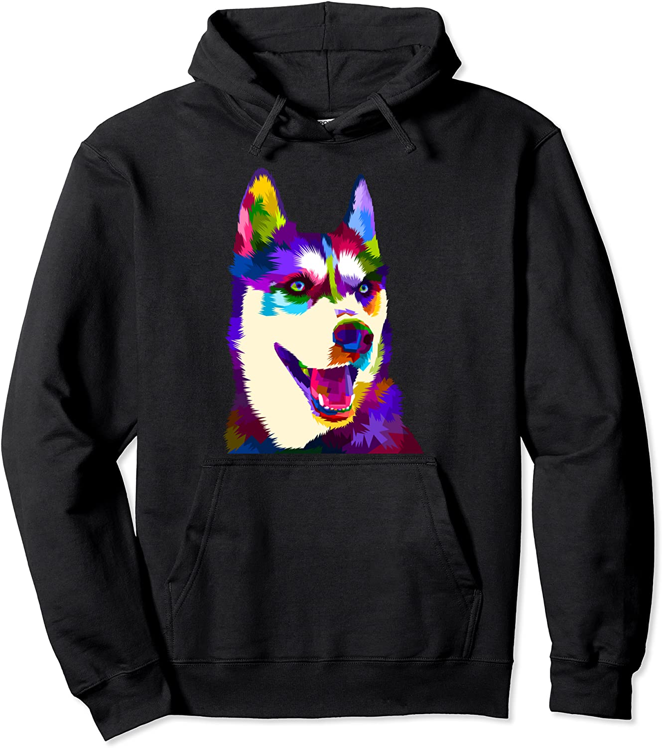 Husky Colorful Pop Art Portrait For Dog Owners Chukcha Sibe Pullover Hoodie