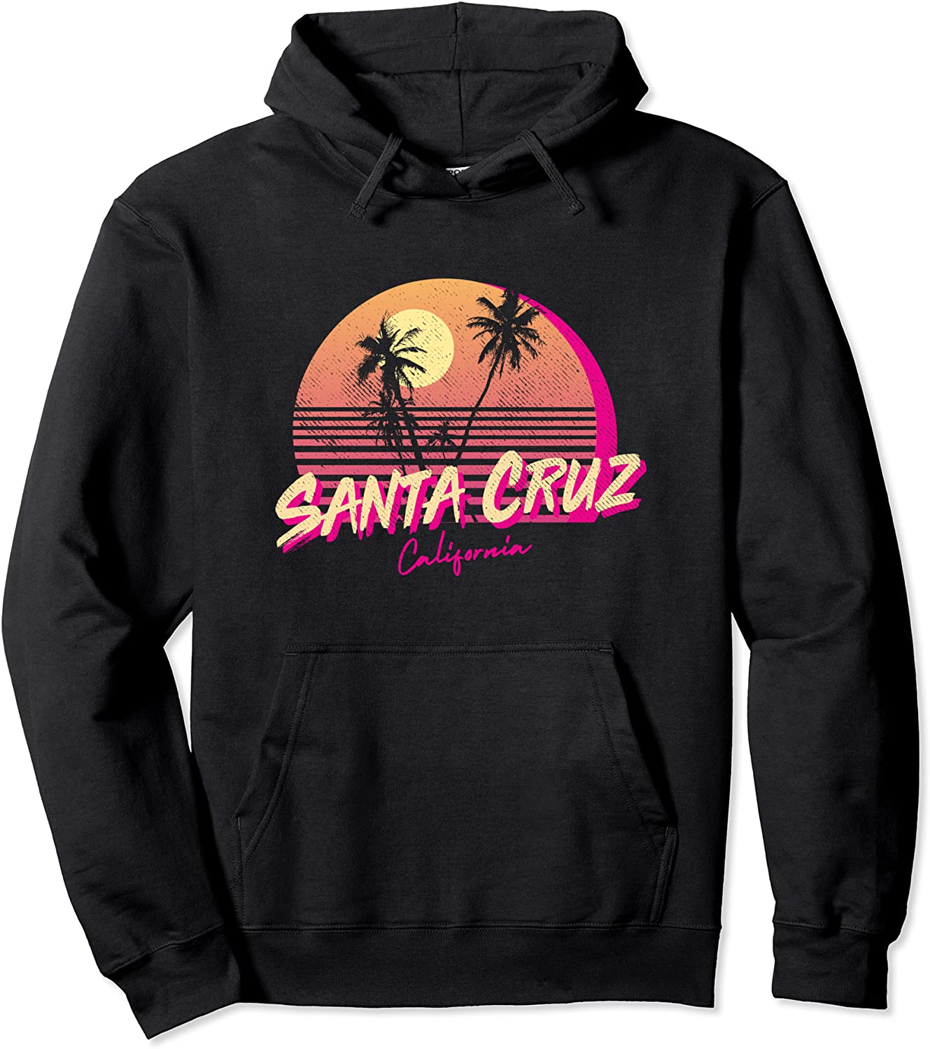 Retro Santa Cruz California Beach Sunset Pullover Hoodie