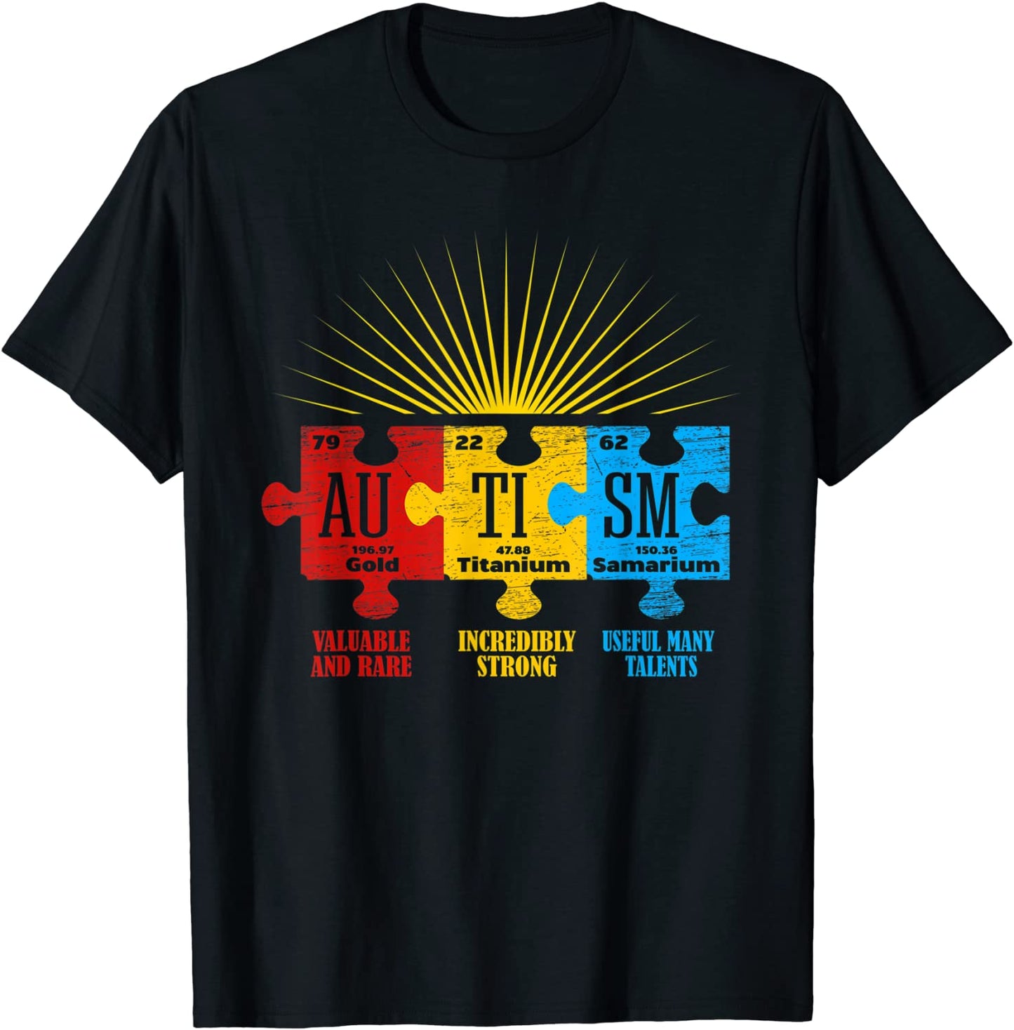 Autism Awareness Puzzle Chemical Element T-shirt T-Shirt