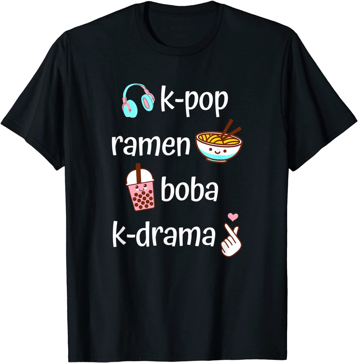 Cute Kawaii K-Pop Ramen Boba Bubble Tea K-Drama Lover T-Shirt