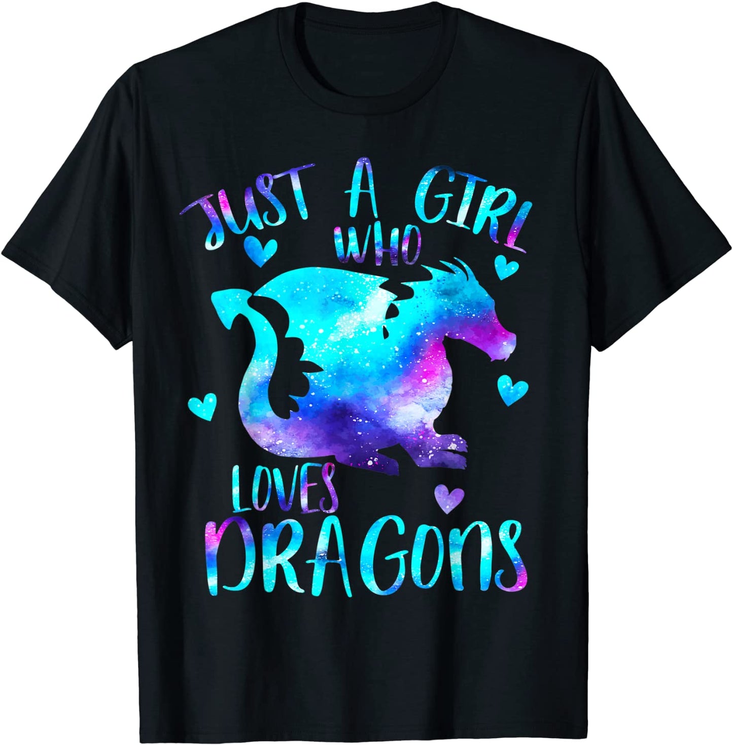 Just a Girl Who Loves Dragons Galaxy Space Dragon Cute Girls T-Shirt
