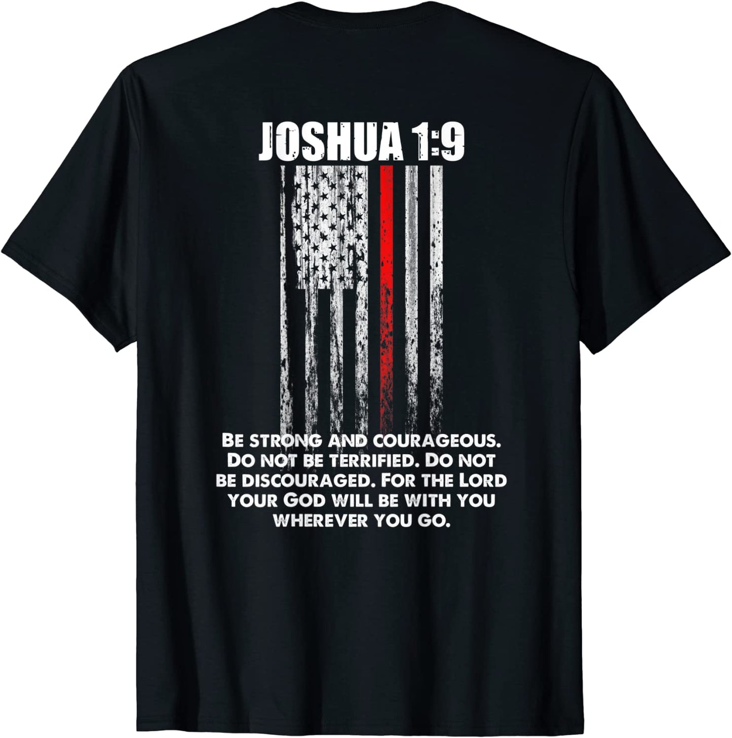 Thin Red Line Firefighter Bible Verse Christian T-Shirt