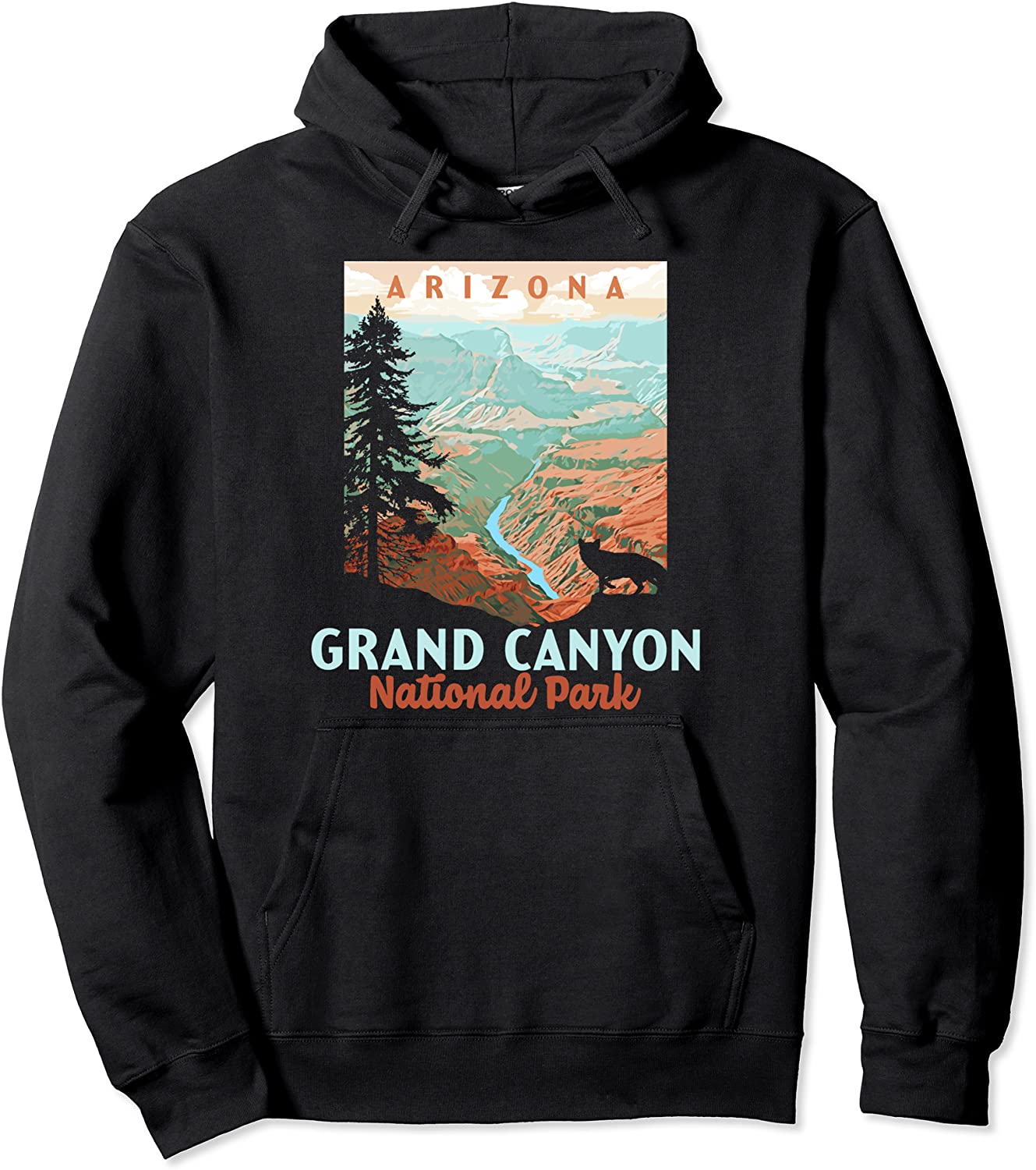 Grand Canyon National Park Arizona Vintage WPA Style Pullover Hoodie