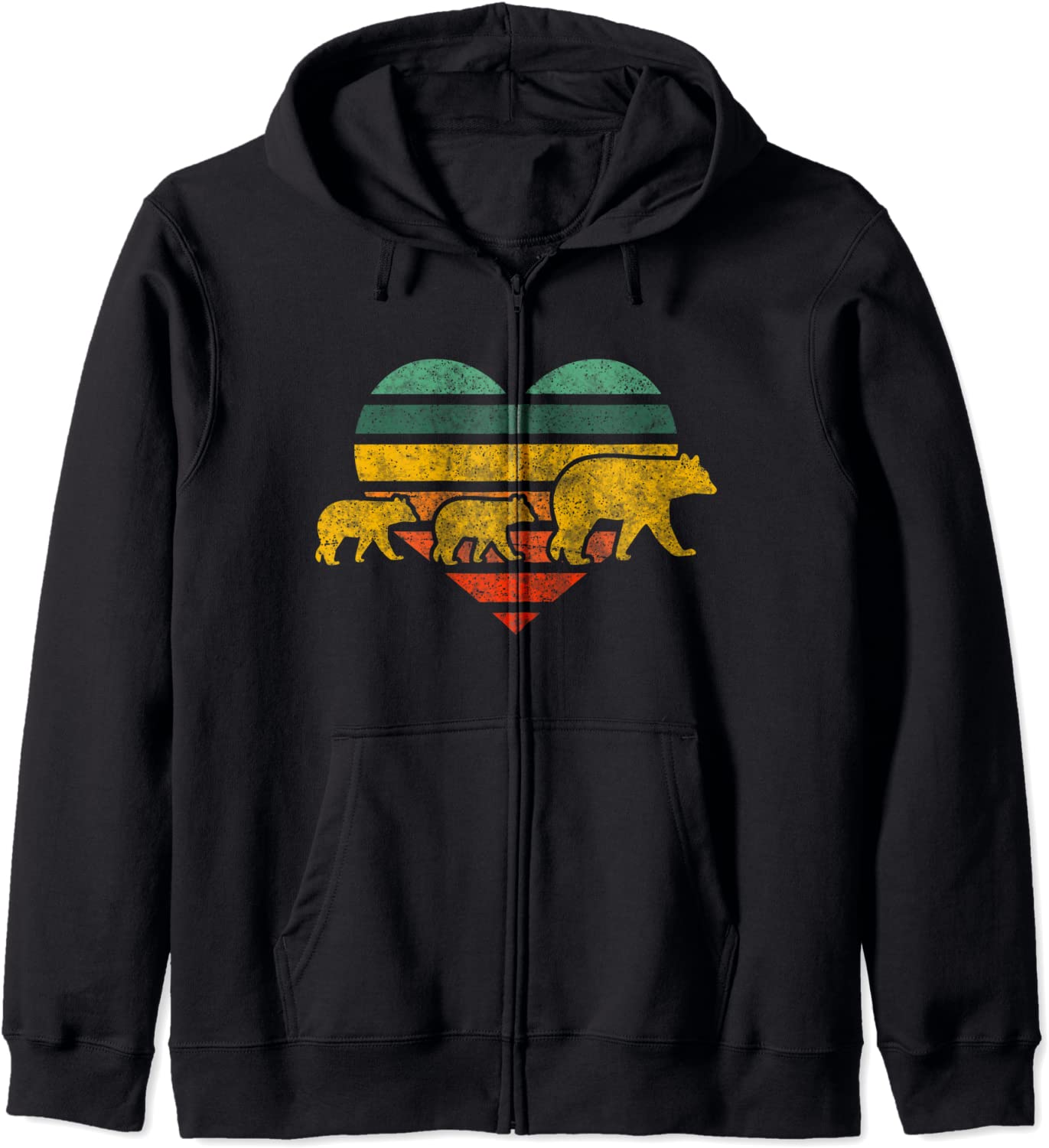 Mama Bear Two Cubs Retro Heart Mothers Day Gift Mom Hoodie