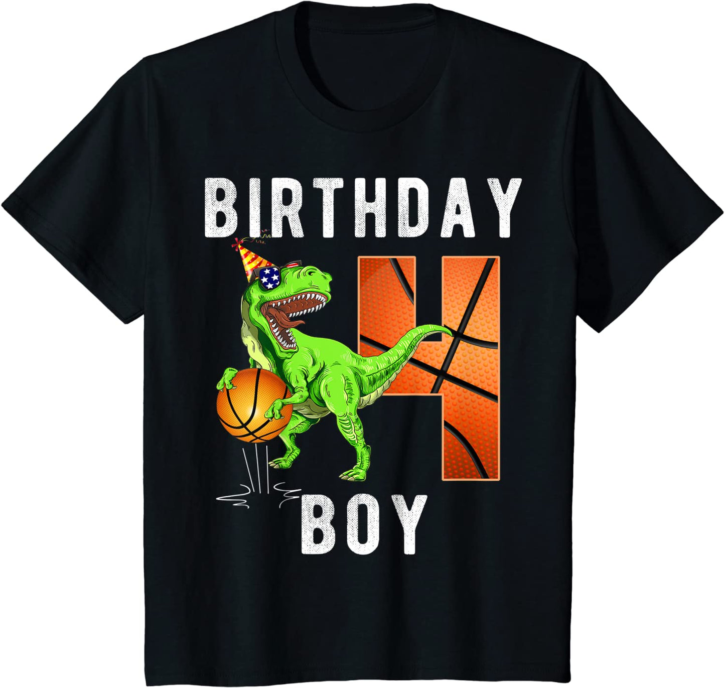 Kids 4th Birthday Shirt For Boy Basketball 4 Years Old Kid Gift T-Shirt