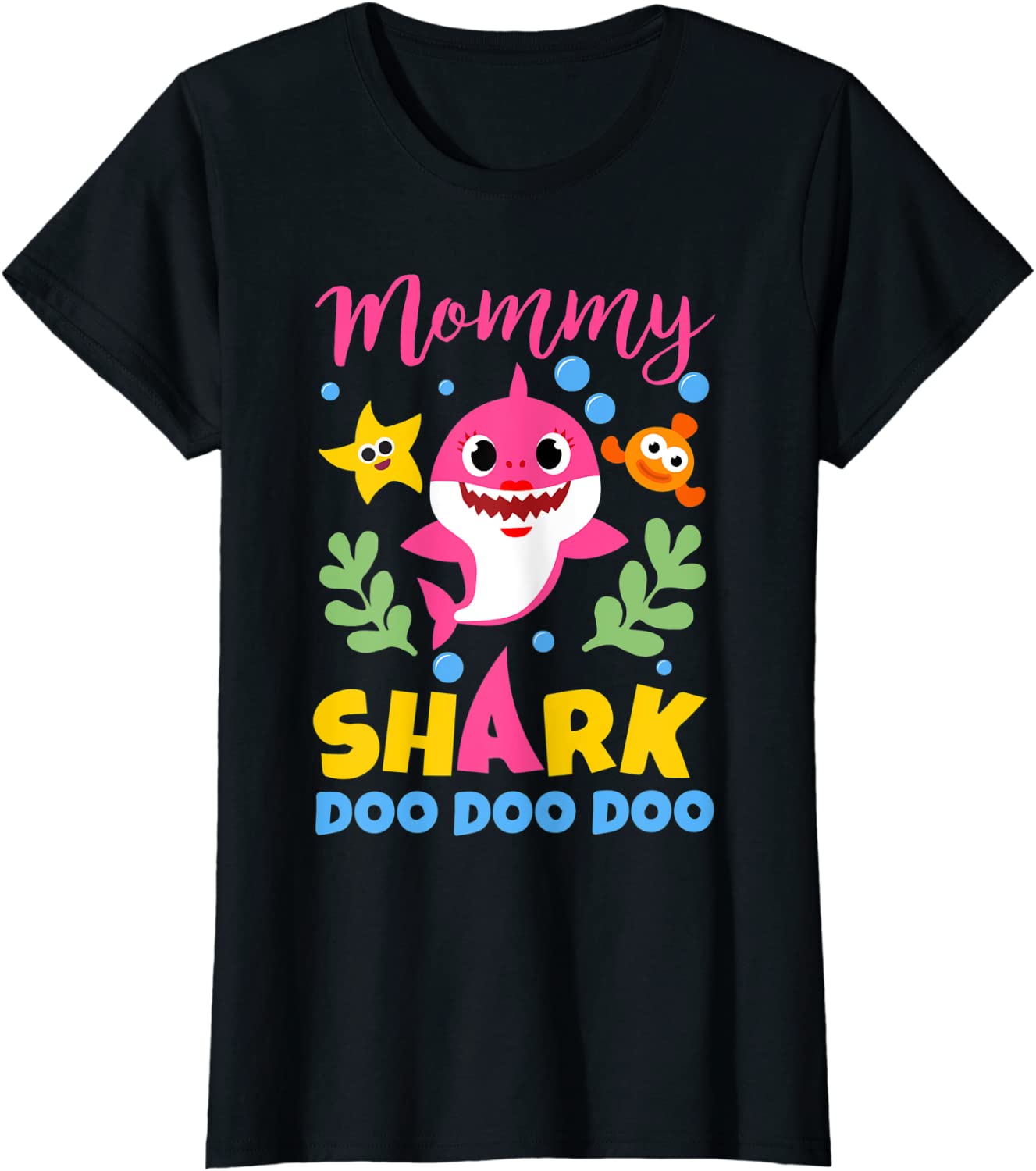 Womens Mommy Shark Gift Cute Baby Shark Family Matching Outfits T-Shirt