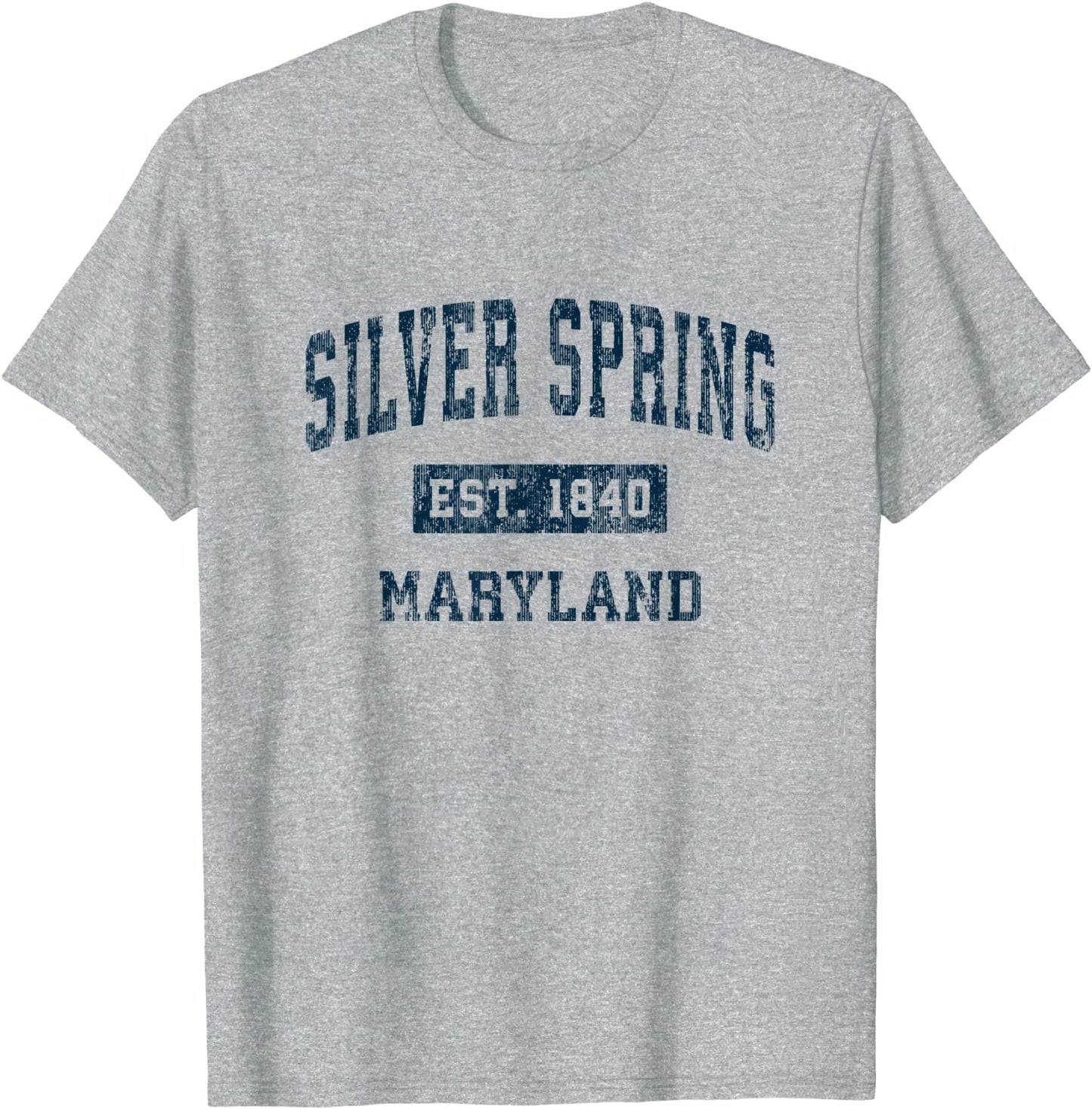 Silver Spring Maryland MD Vintage Sports Design Navy Print T-Shirt